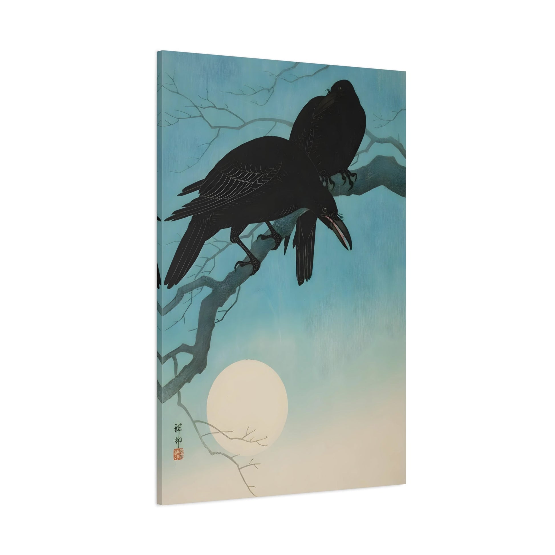 Ohara Koson Crows in Moonlight - Canvas Wall Art Print Reproduction