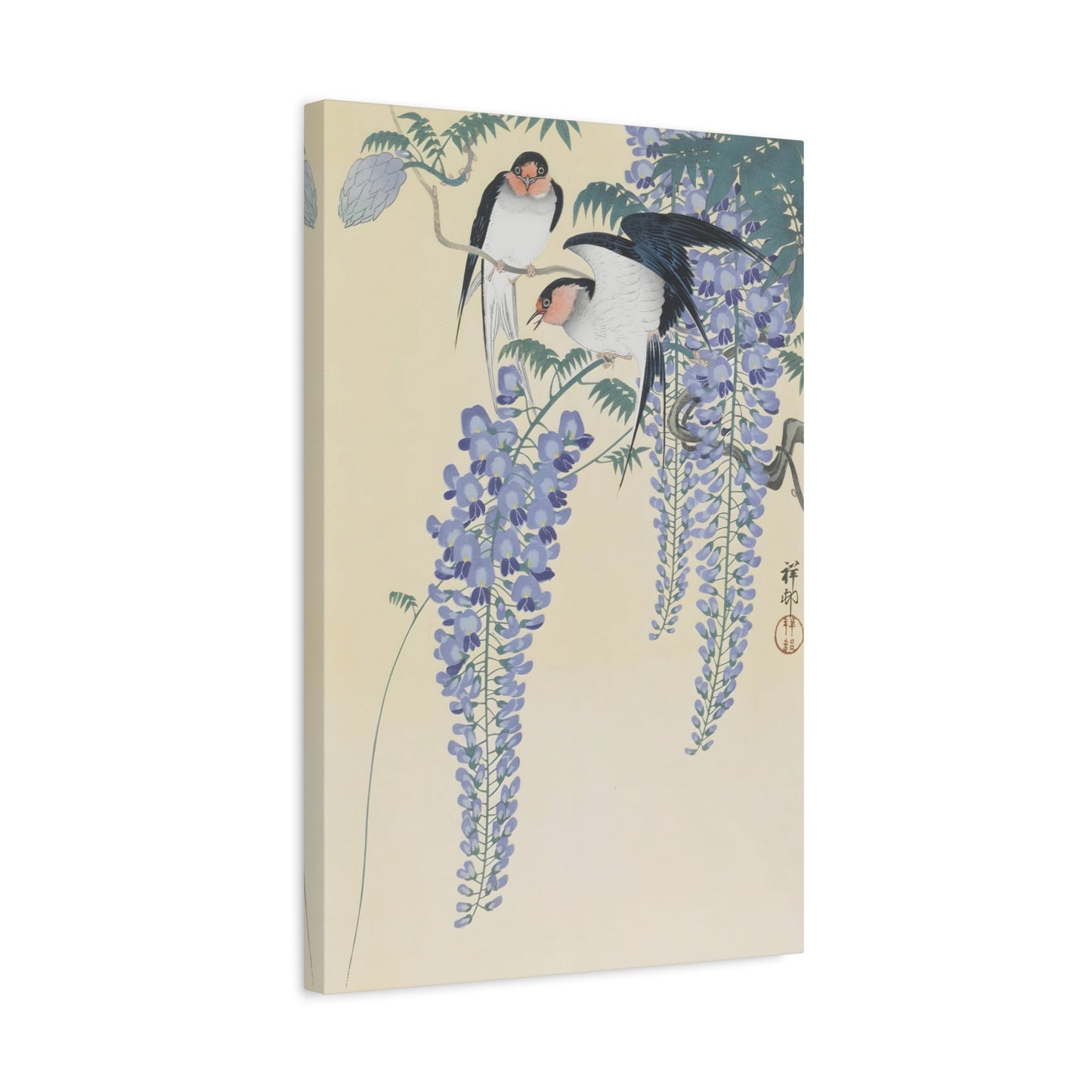 Ohara Koson Swallows and Wisteria - Canvas Wall Art Print Reproduction