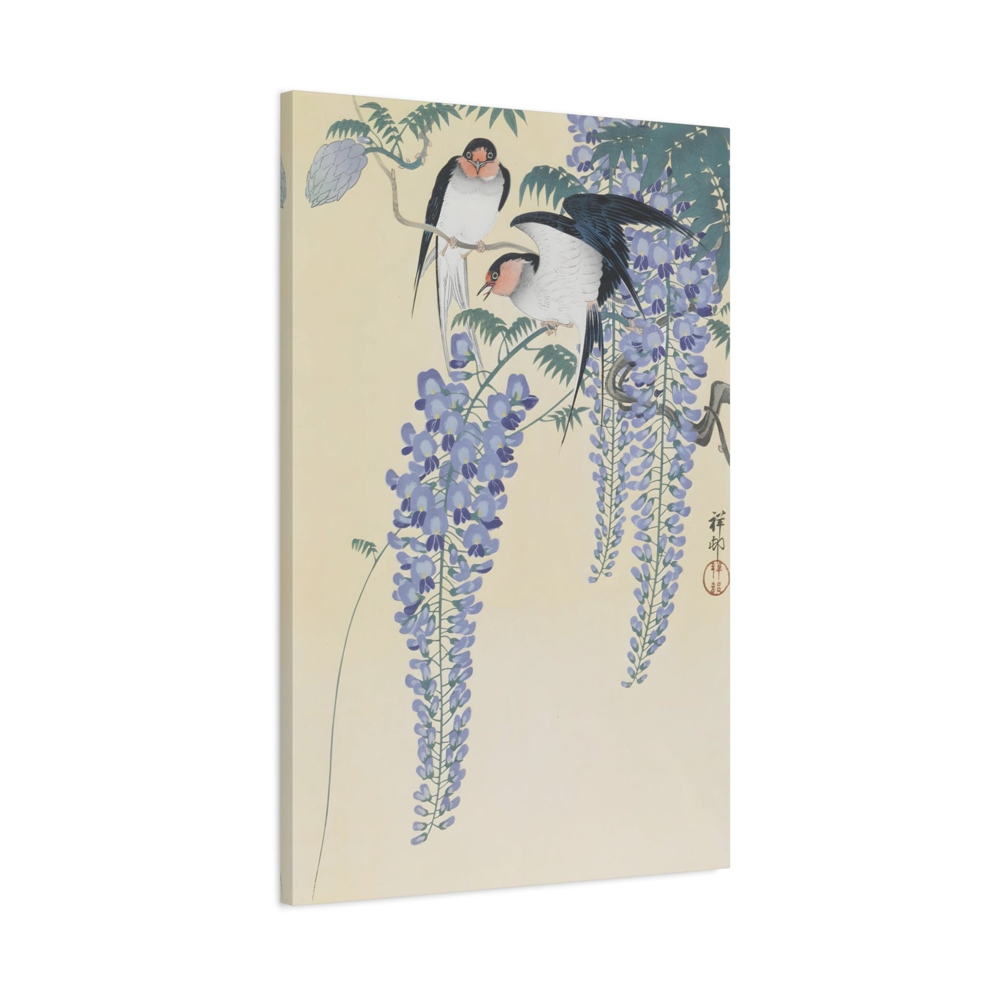 Ohara Koson Swallows and Wisteria - Canvas Wall Art Print Reproduction