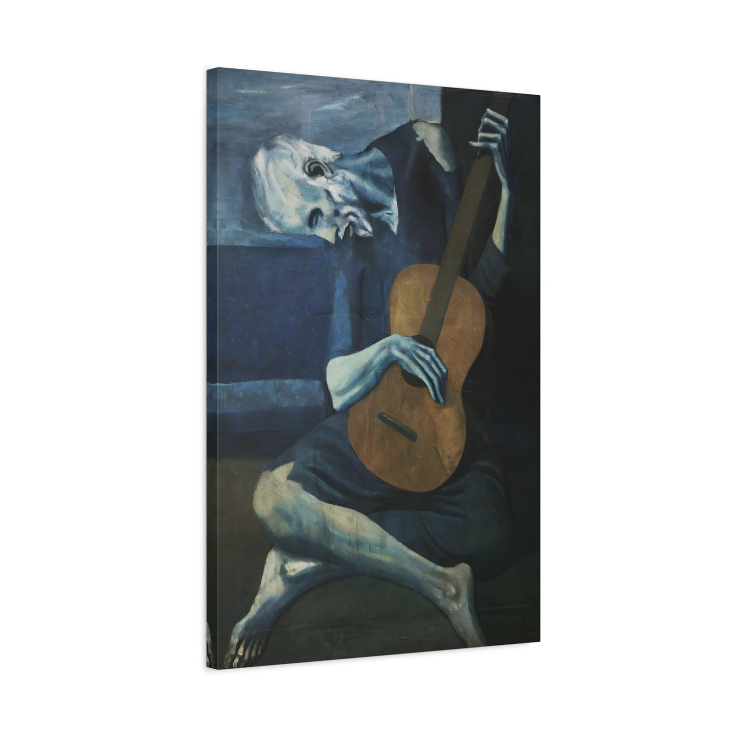 Old Guitarist Canvas Wall Art Print Pablo Picasso Reproduction