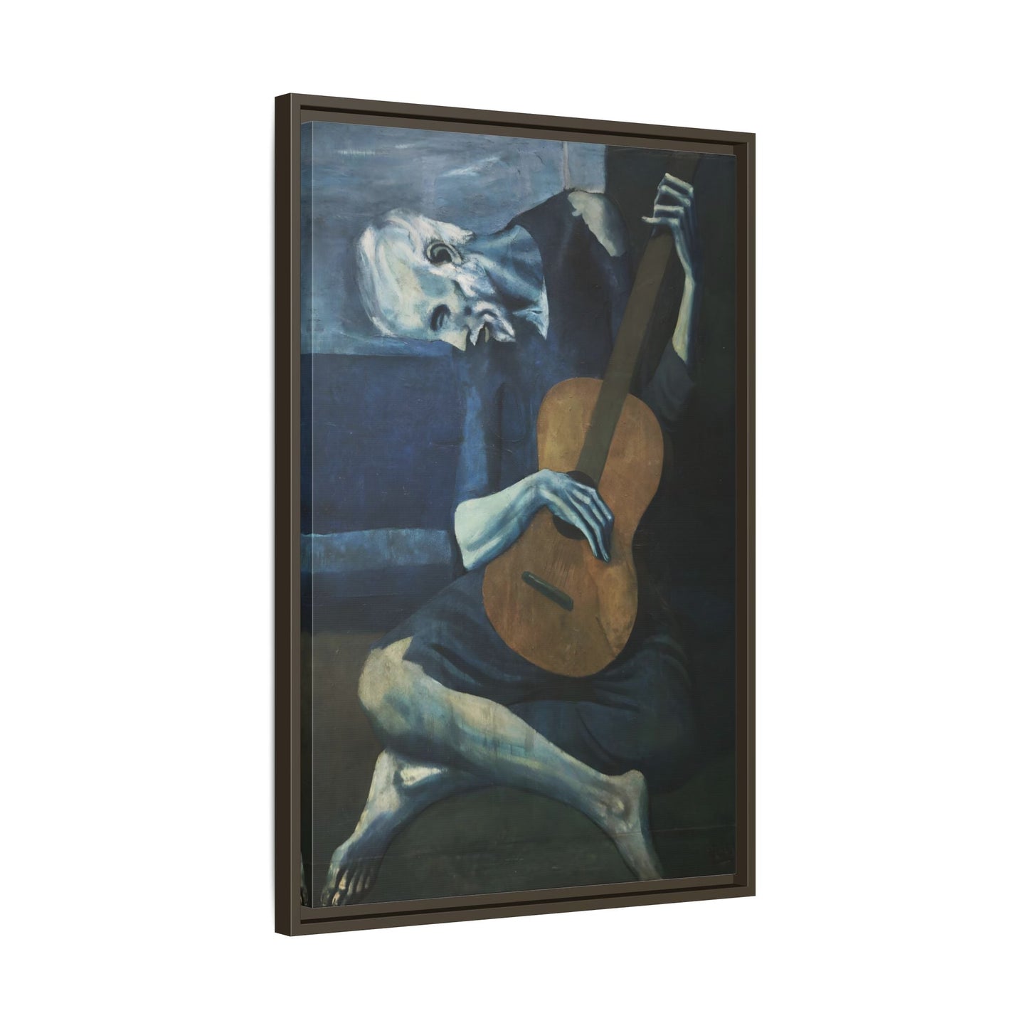 Old Guitarist Wall Art - Framed Picasso Canvas Print