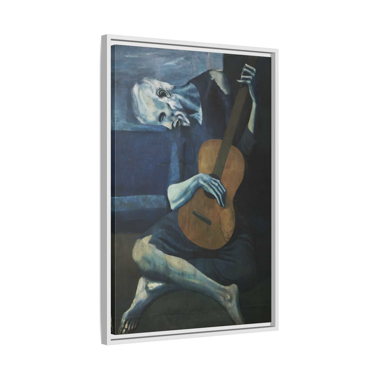 Old Guitarist Wall Art - Framed Picasso Canvas Print