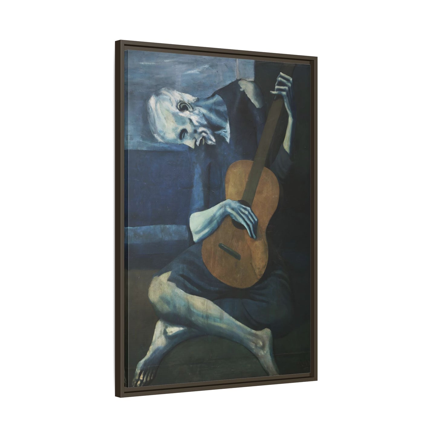 Old Guitarist Wall Art - Framed Picasso Canvas Print