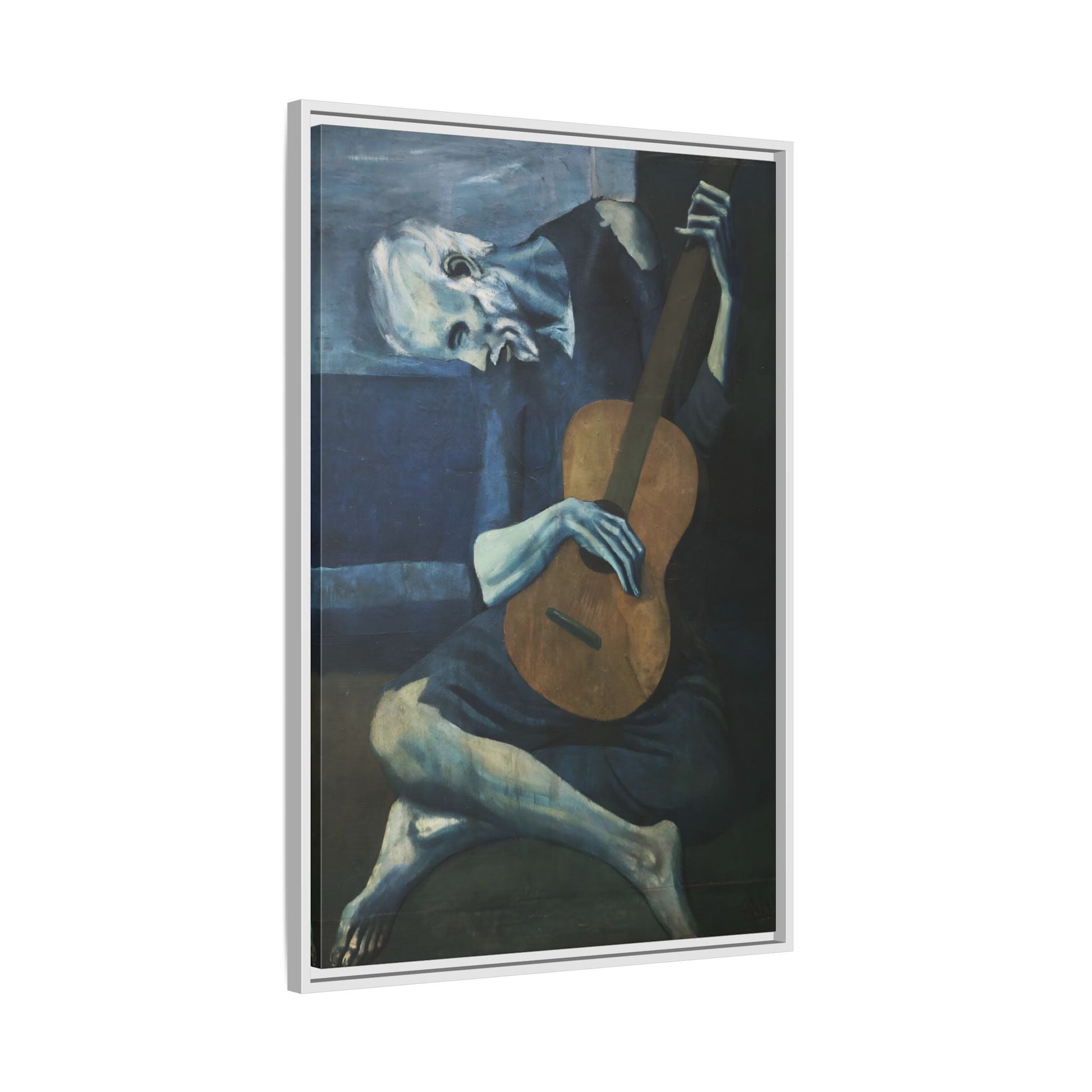 Old Guitarist Wall Art - Framed Picasso Canvas Print