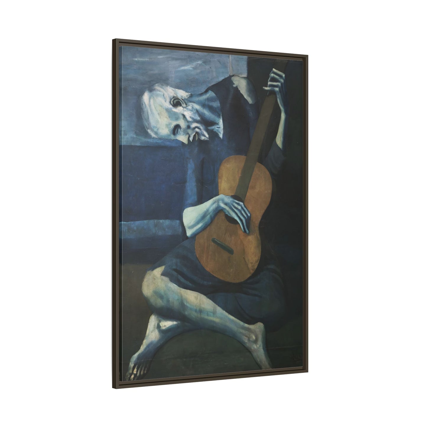 Old Guitarist Wall Art - Framed Picasso Canvas Print