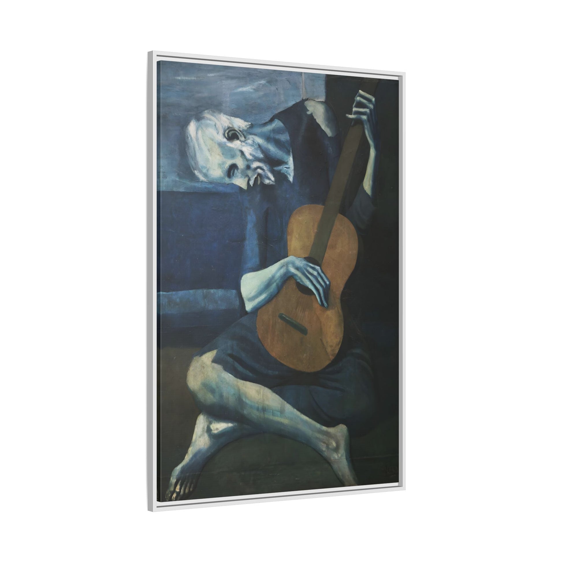 Old Guitarist Wall Art - Framed Picasso Canvas Print