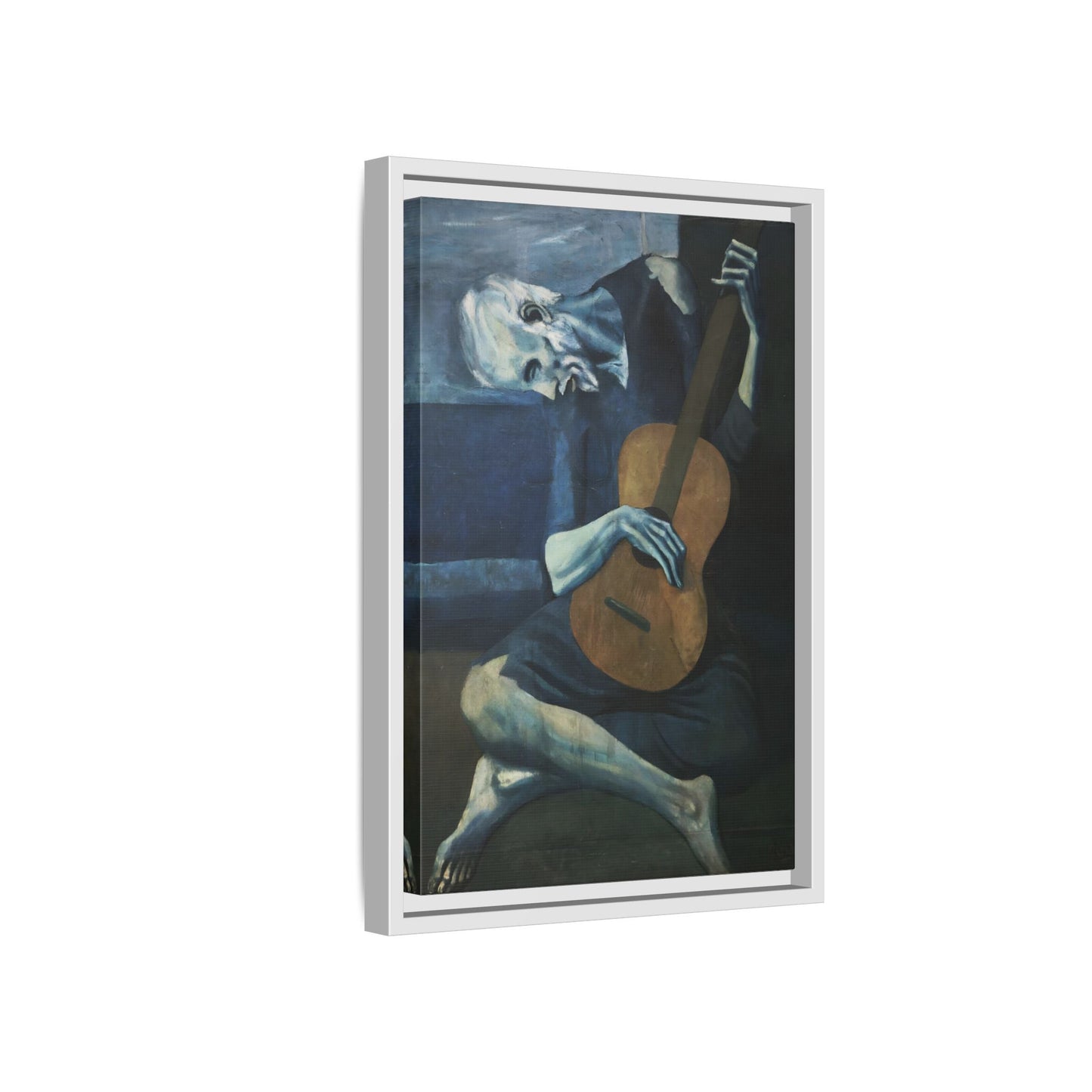 Old Guitarist Wall Art - Framed Picasso Canvas Print