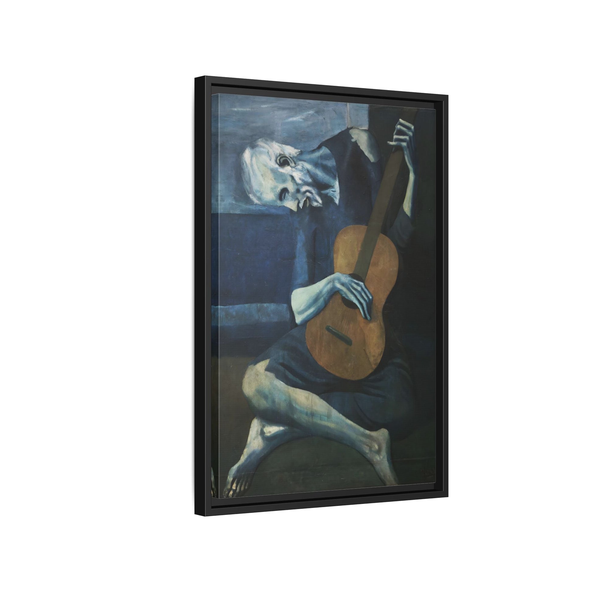 Old Guitarist Wall Art - Framed Picasso Canvas Print