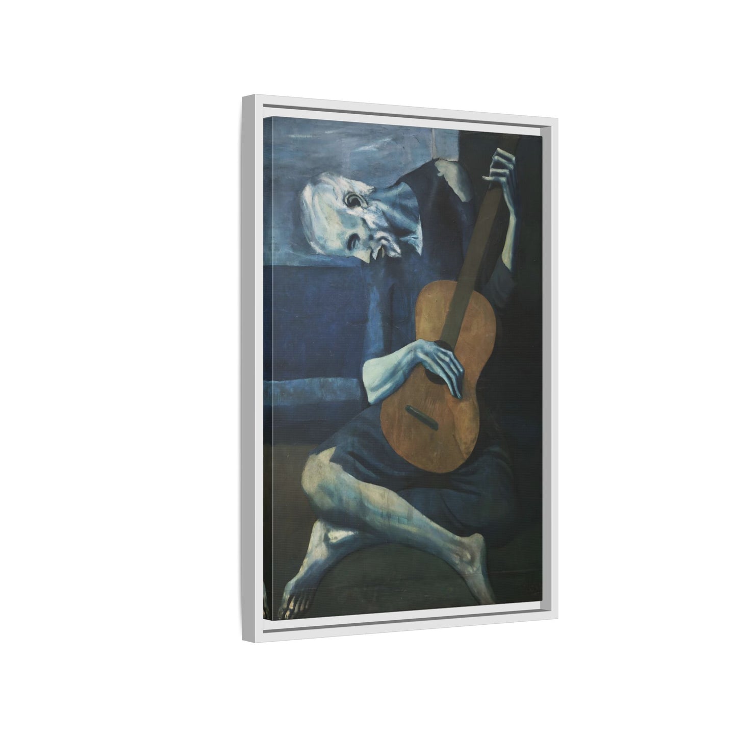Old Guitarist Wall Art - Framed Picasso Canvas Print