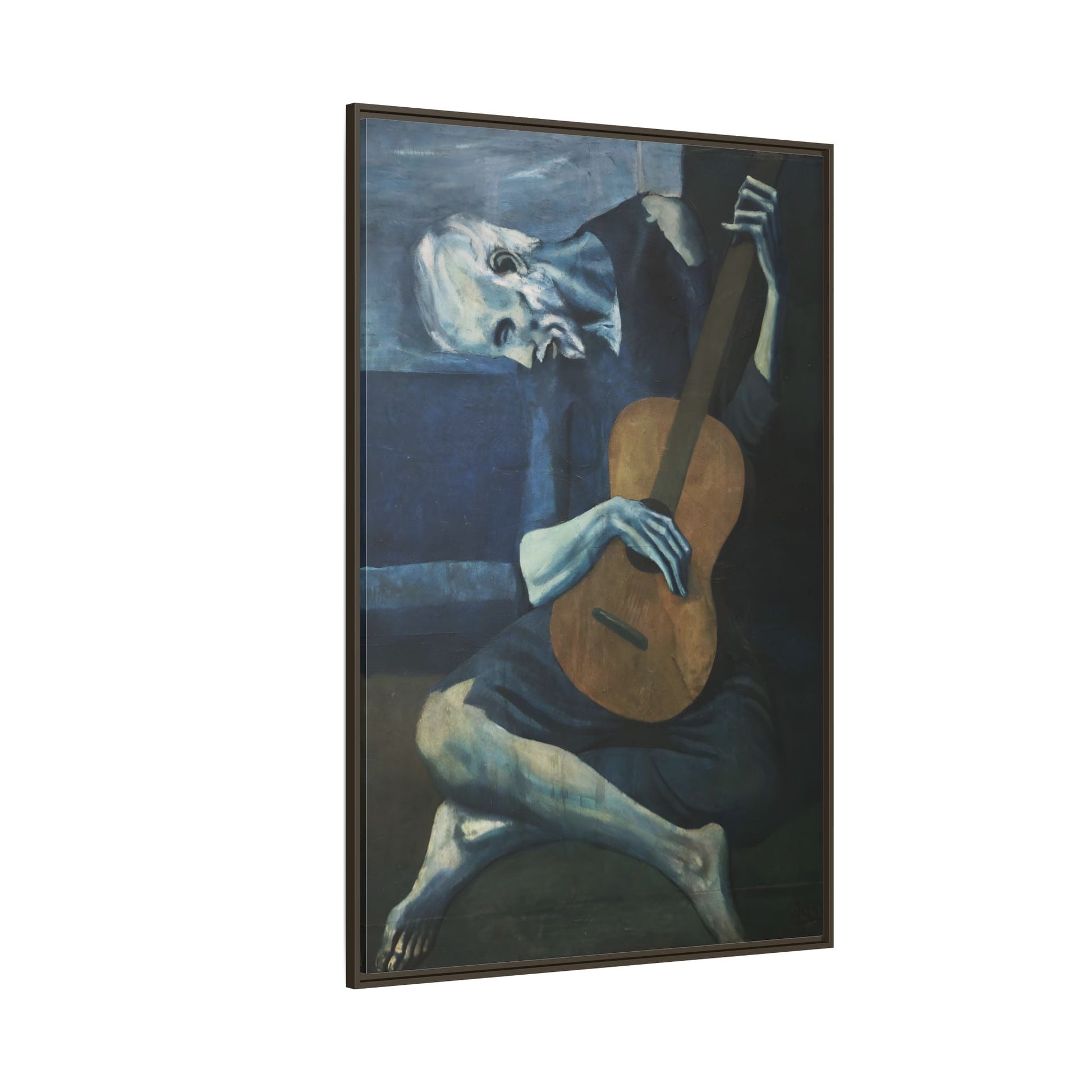 Old Guitarist Wall Art - Framed Picasso Canvas Print