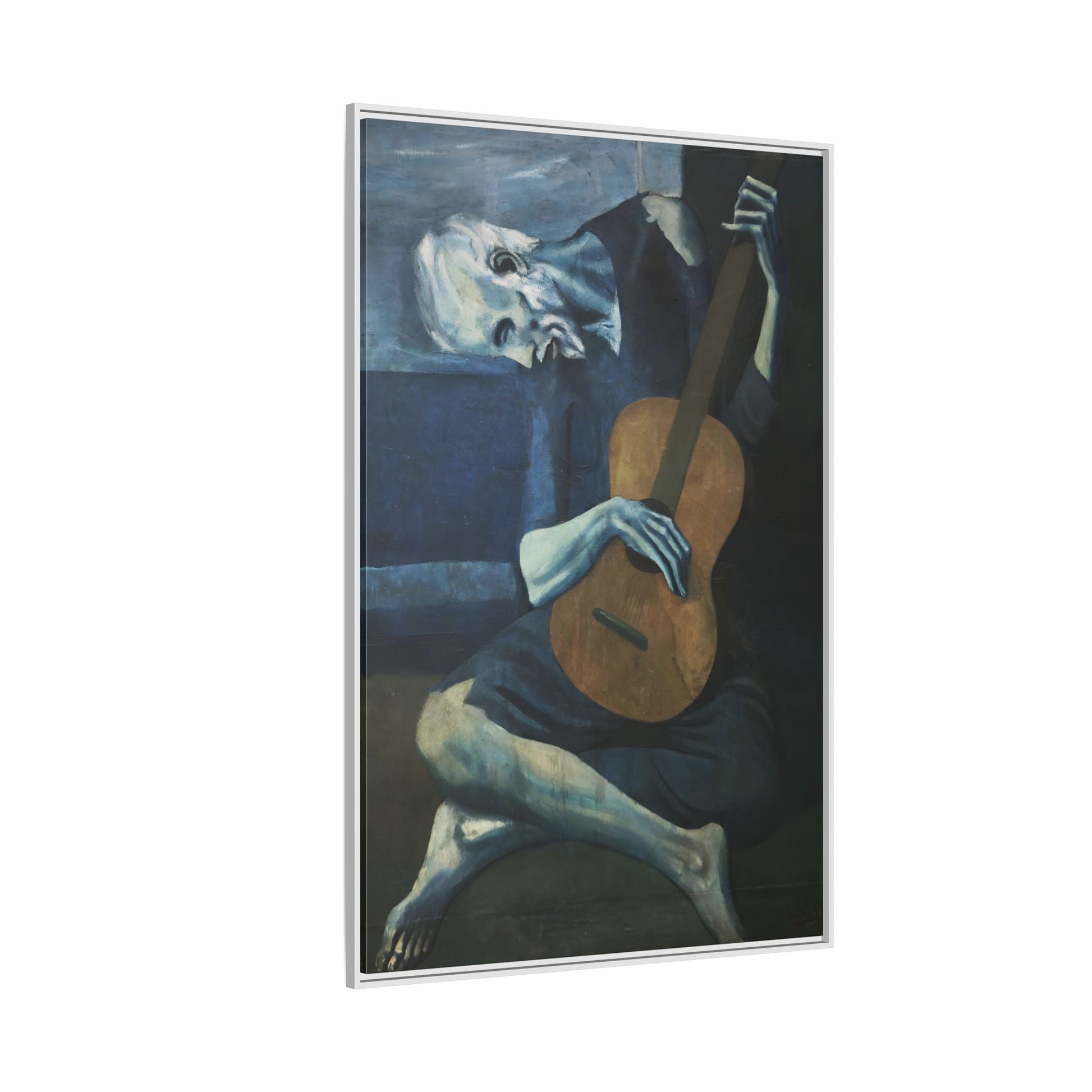 Old Guitarist Wall Art - Framed Picasso Canvas Print