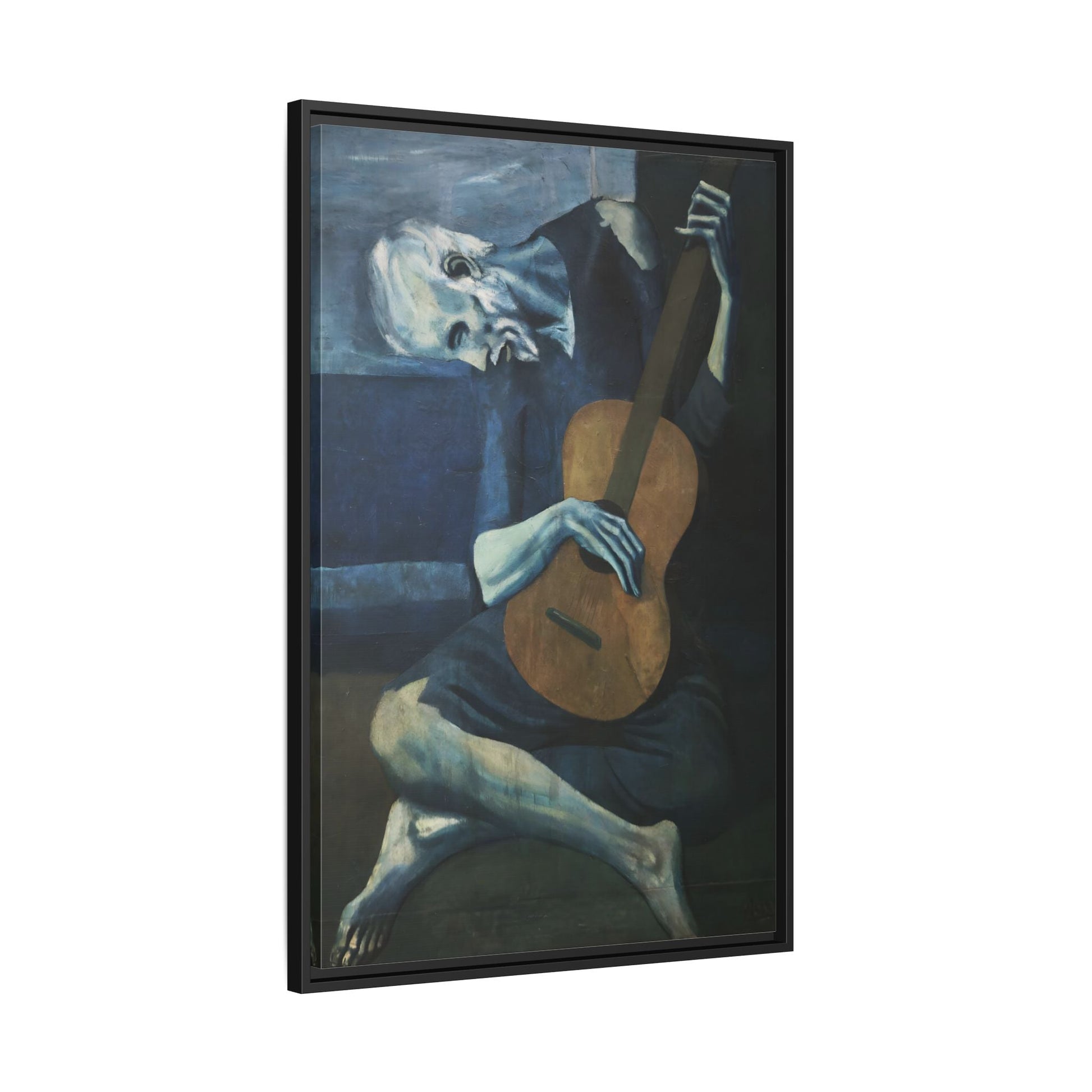 Old Guitarist Wall Art - Framed Picasso Canvas Print