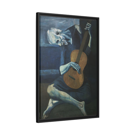 Old Guitarist Wall Art - Framed Picasso Canvas Print