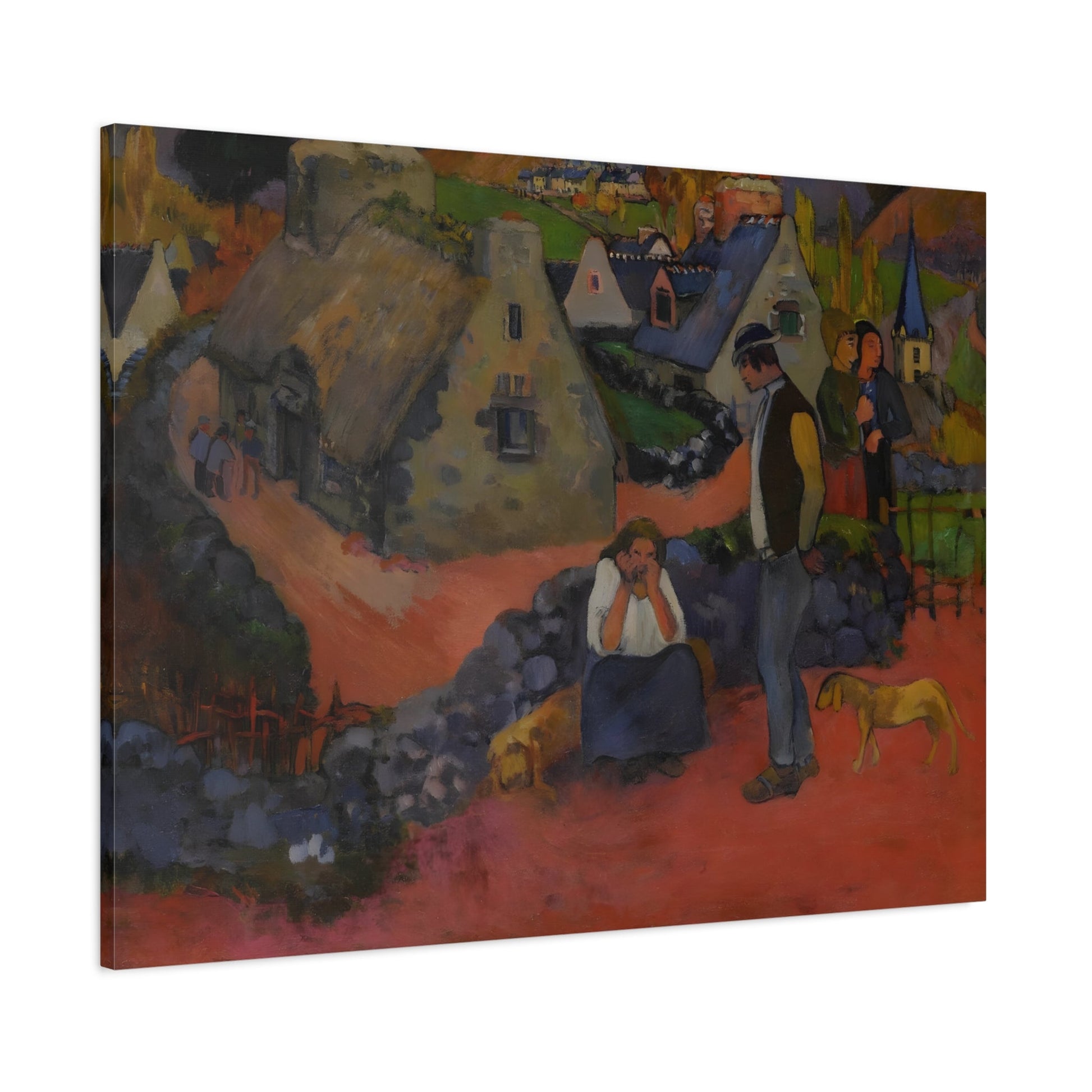 Paul Gauguin Drama in the Village - Canvas Wall Art Print Reproduction