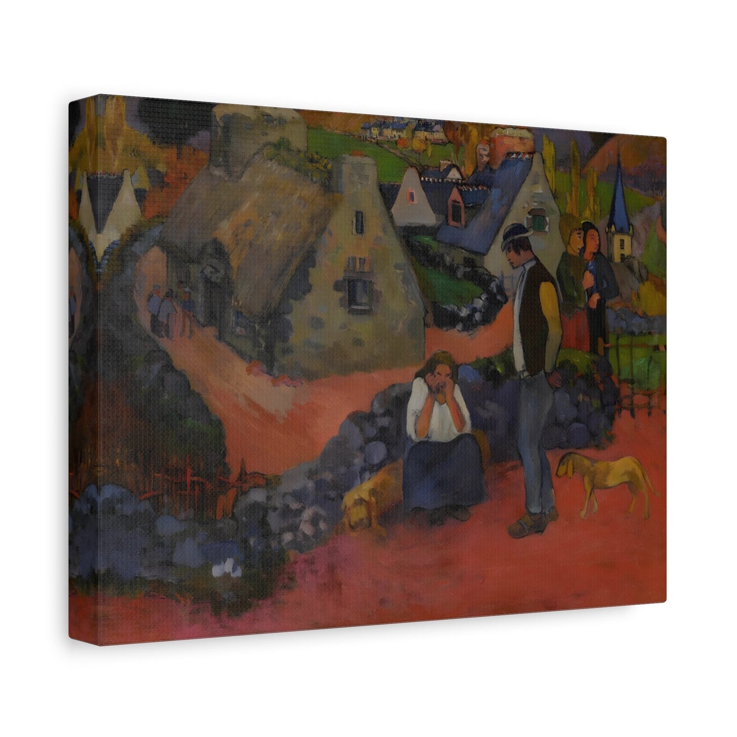 Paul Gauguin Drama in the Village - Canvas Wall Art Print Reproduction