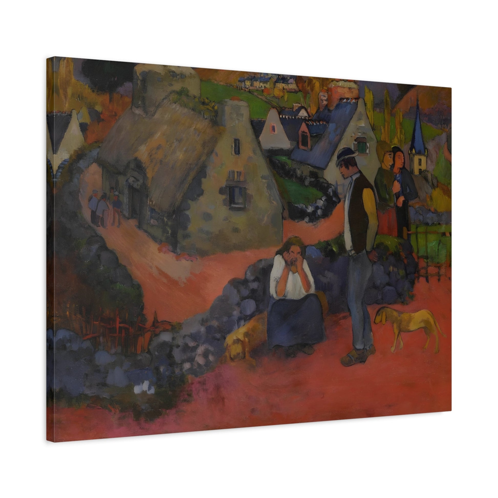 Paul Gauguin Drama in the Village - Canvas Wall Art Print Reproduction