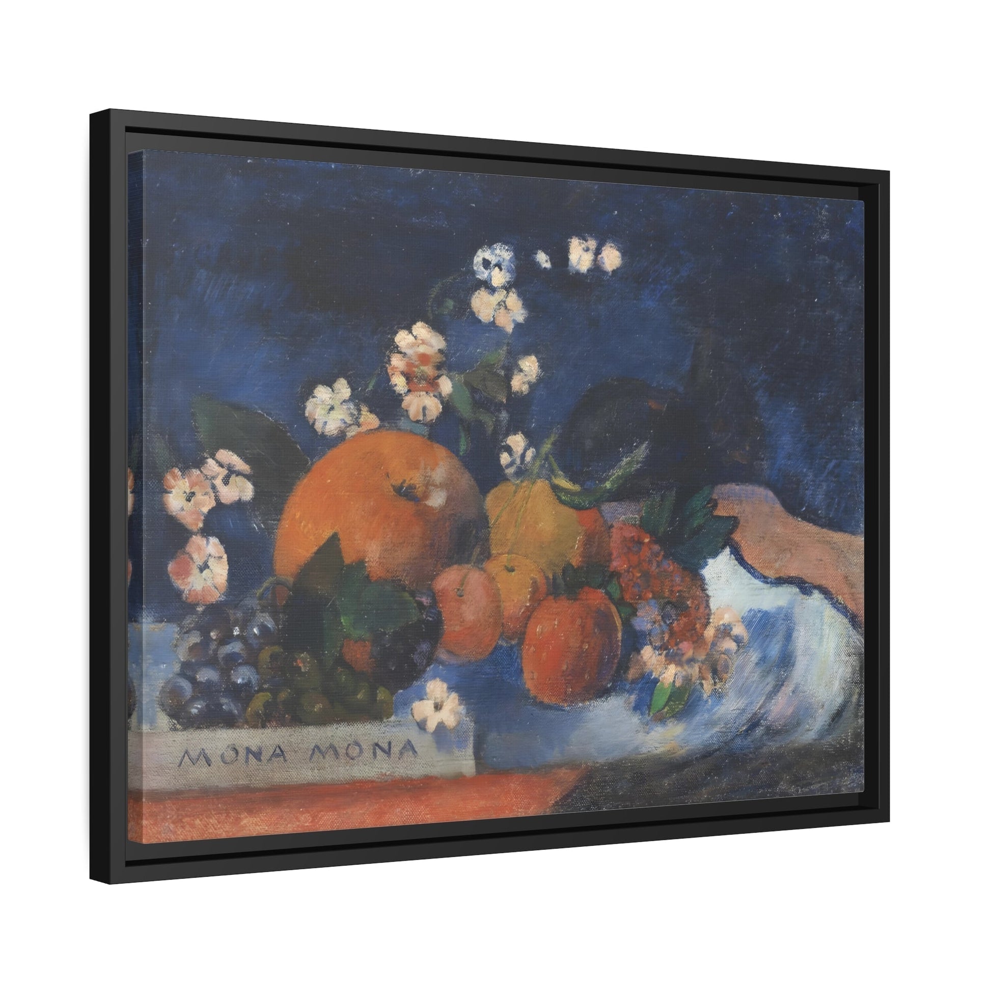 Paul Gauguin Mona Mona Tasty - Framed Fruits Flowers Canvas Wall Art Reproduction Print