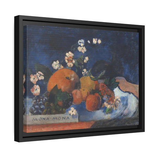 Paul Gauguin Mona Mona Tasty - Framed Fruits Flowers Canvas Wall Art Reproduction Print