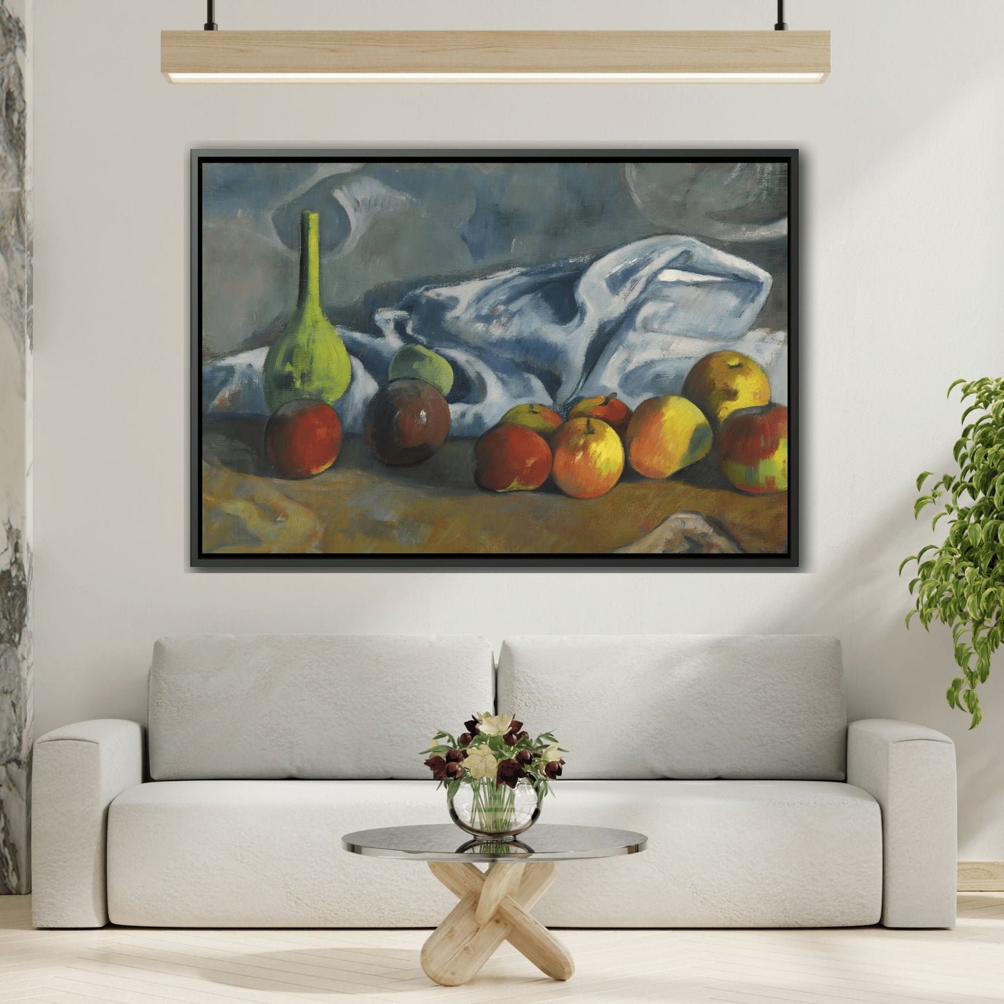 Paul Gauguin Still Life with Apples - Framed Canvas Wall Art Print in Black Frame