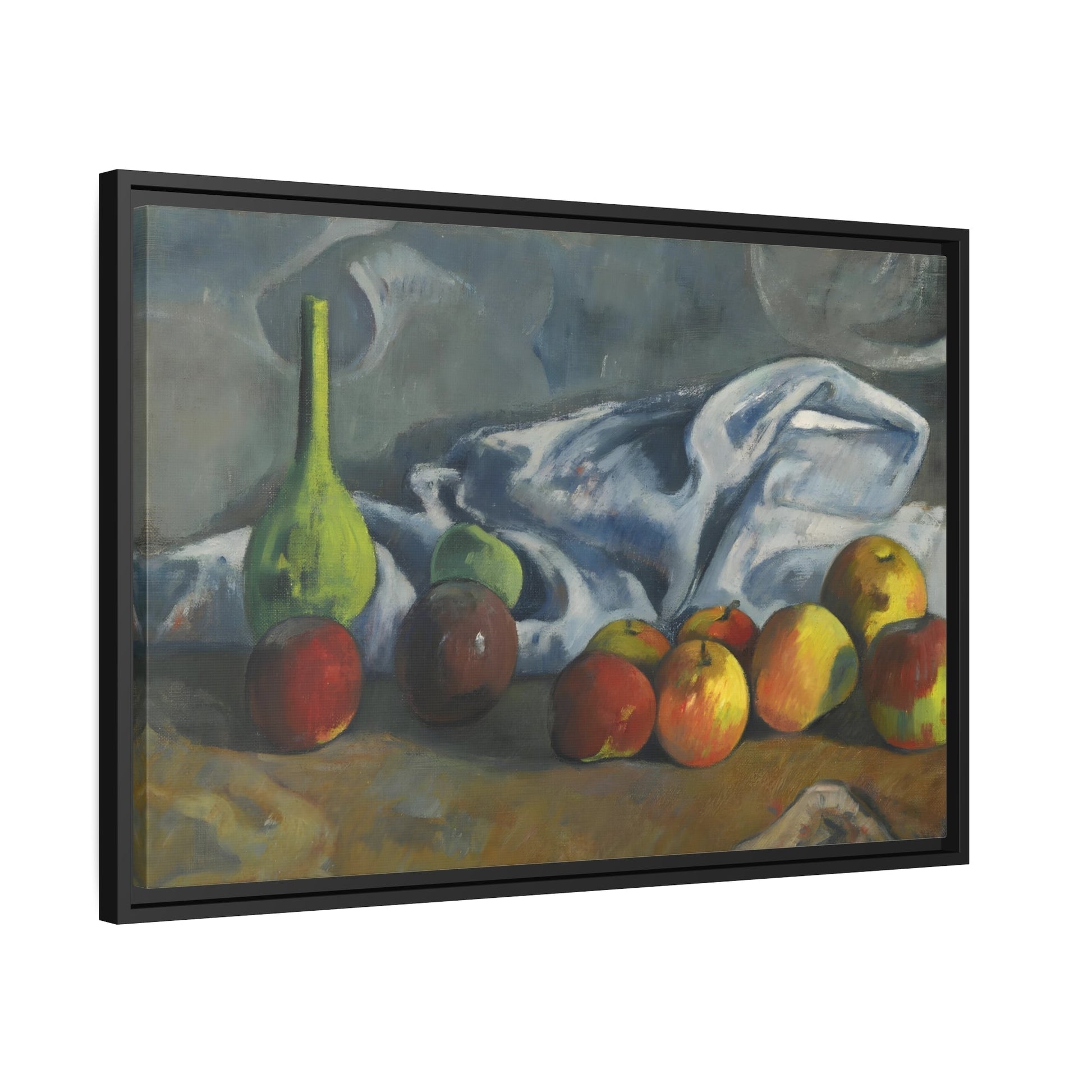 Paul Gauguin Still Life with Apples - Framed Canvas Wall Art Print in Black Frame