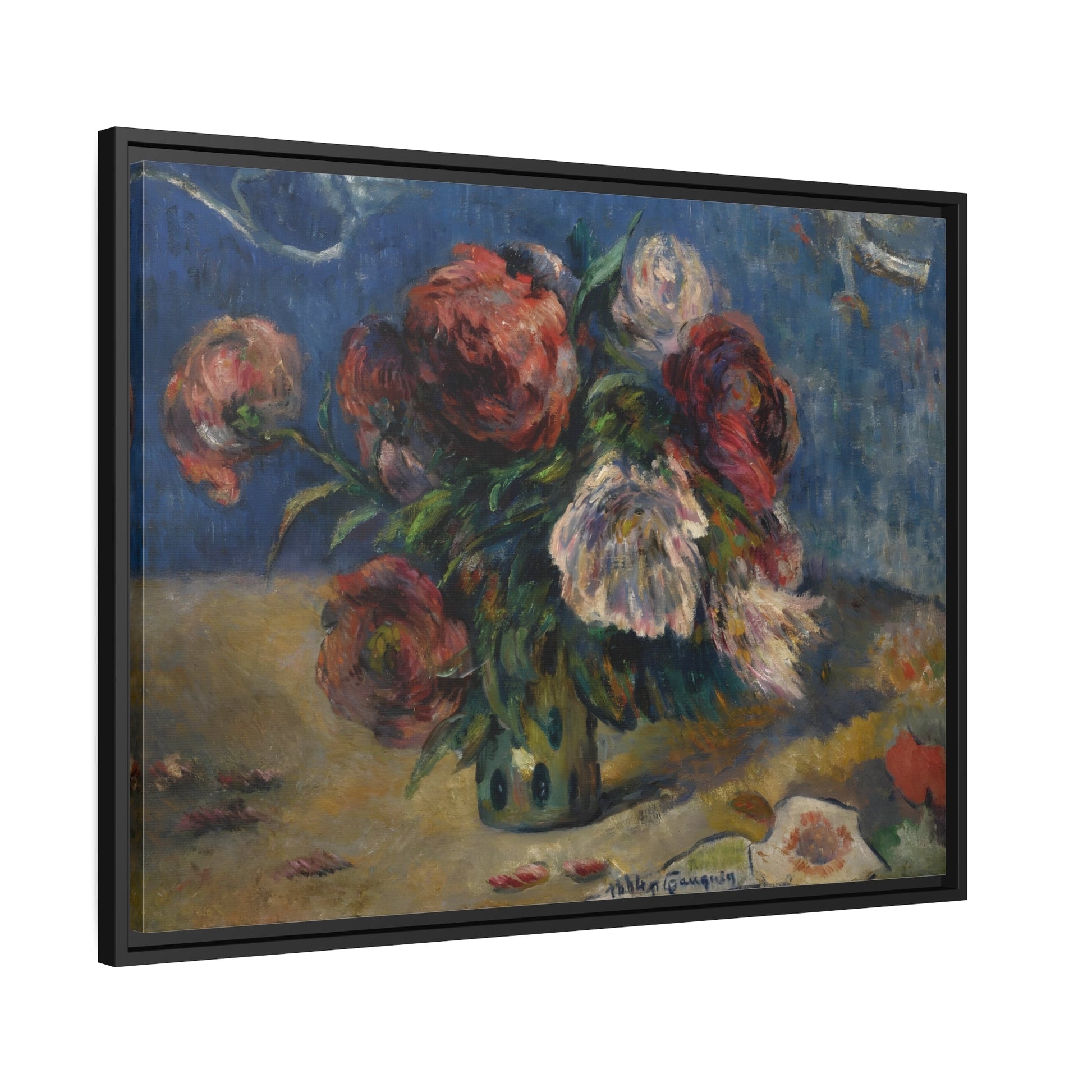 Paul Gauguin The Peonies II - Framed Impressionist Floral Flowers Canvas Art Reproduction