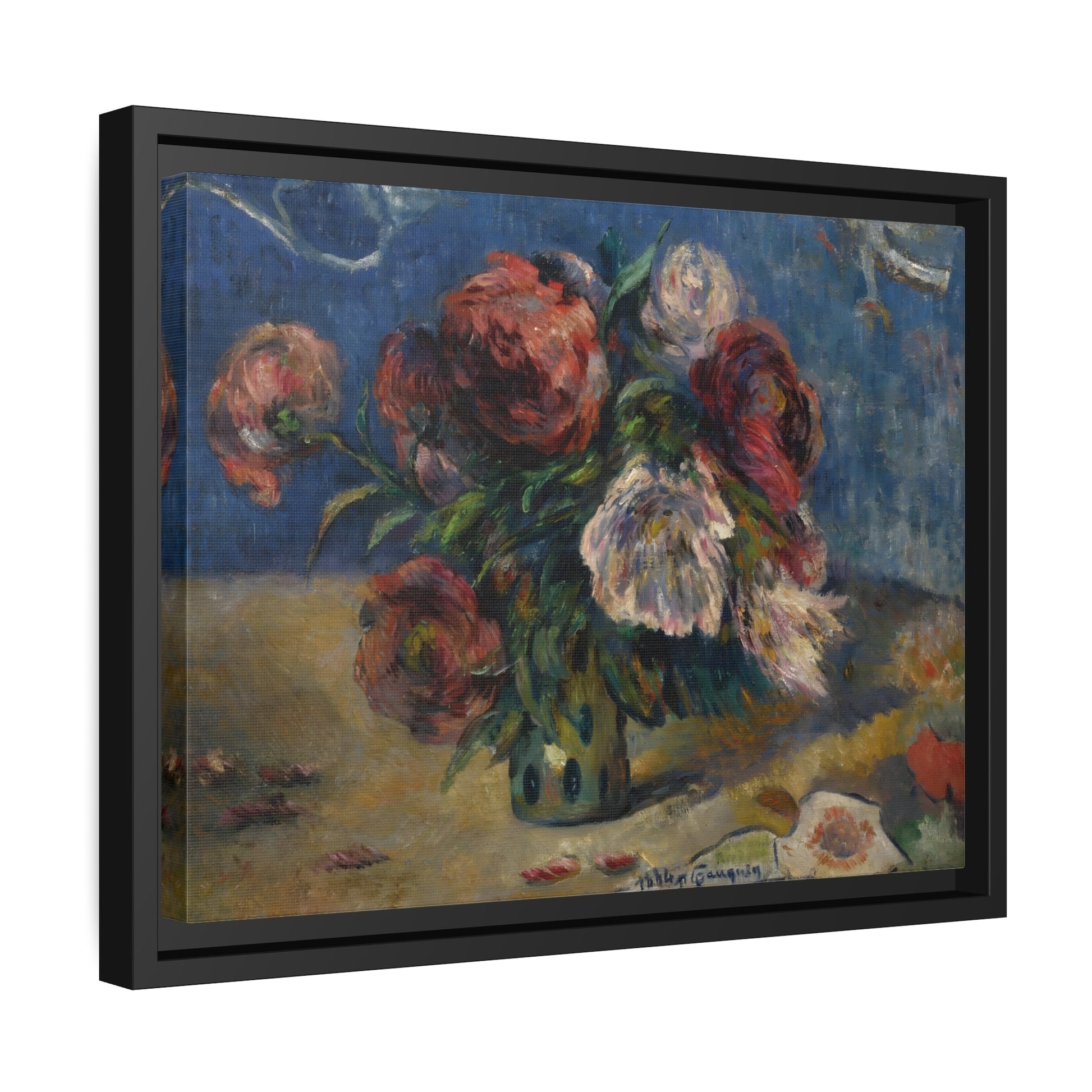 Paul Gauguin The Peonies II - Framed Impressionist Floral Flowers Canvas Art Reproduction