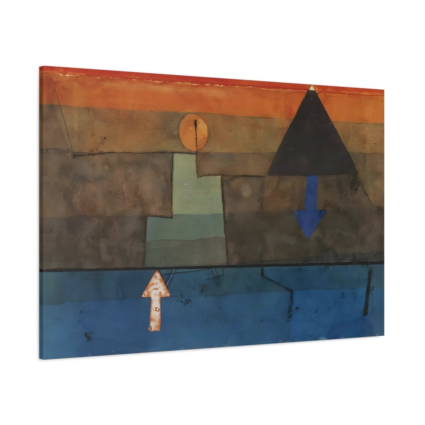 Paul Klee Contrasts Evening Blue and Orange - Canvas Wall Art Print