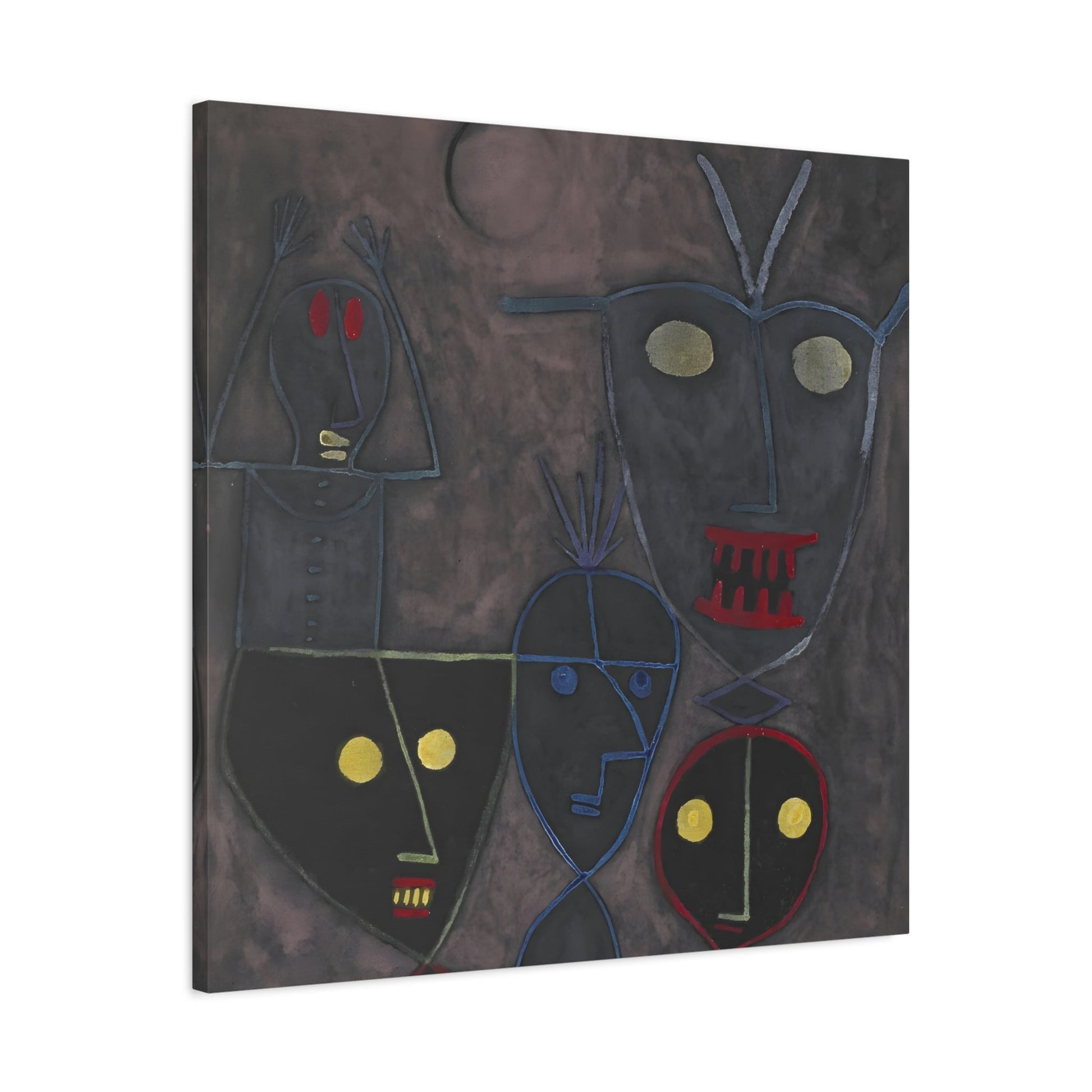 Paul Klee Demonic Puppets - Square Abstract Canvas Wall Art Print