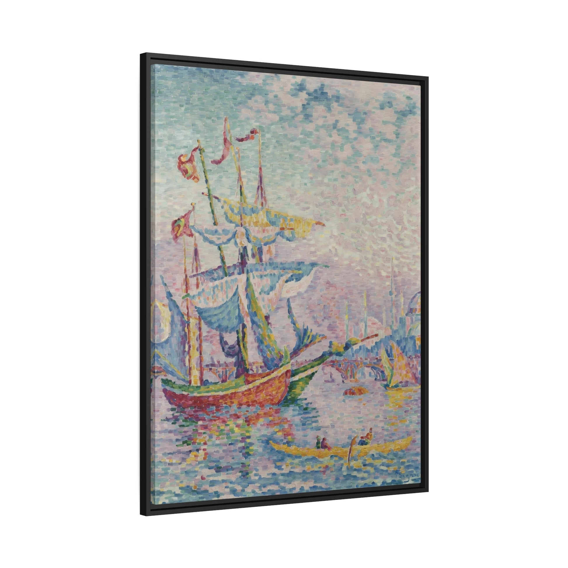 Paul Signac Golden Horn Bridge - Framed Canvas Art Print