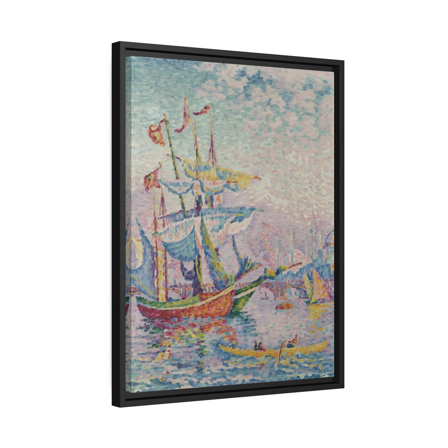 Paul Signac Golden Horn Bridge - Framed Canvas Art Print