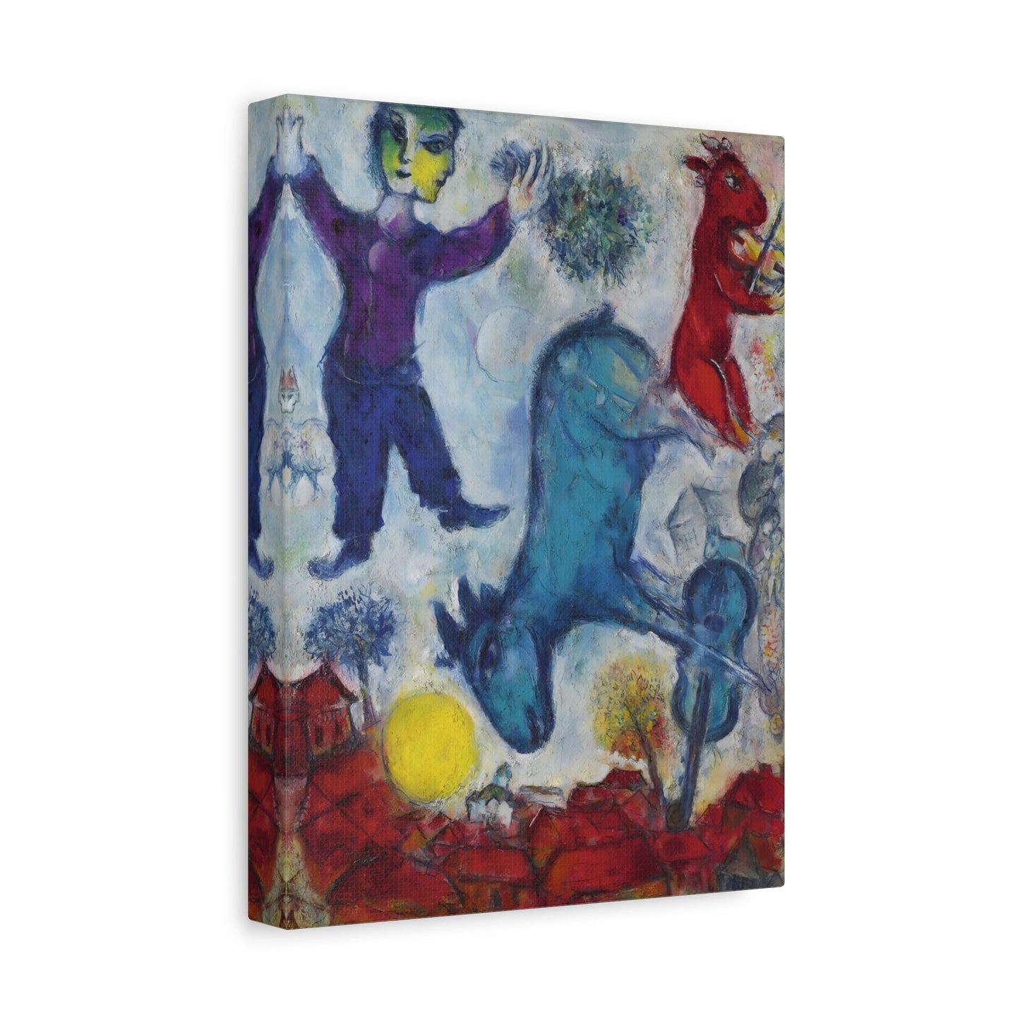 Peasant Canvas Wall Art - Framed Chagall Reproduction of Famous Artwork