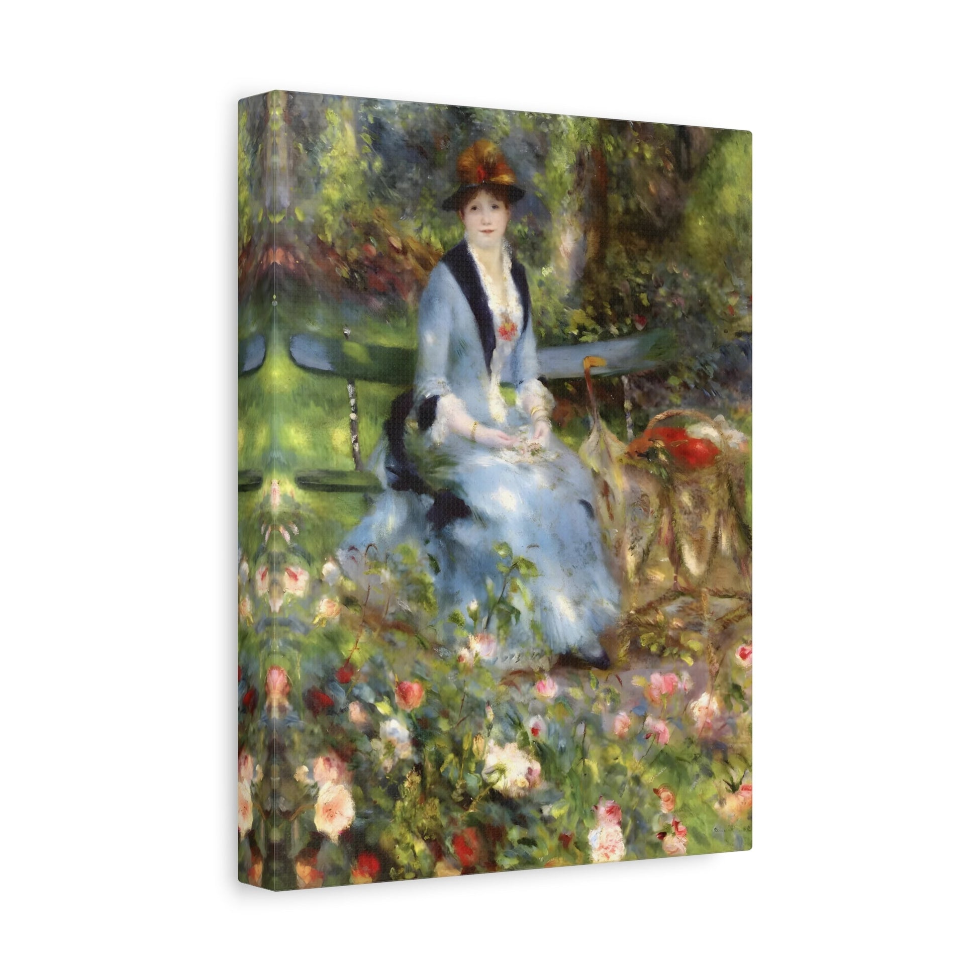 Pierre Auguste Renoir In the Roses - Floral Colorful Canvas Wall Art Prints