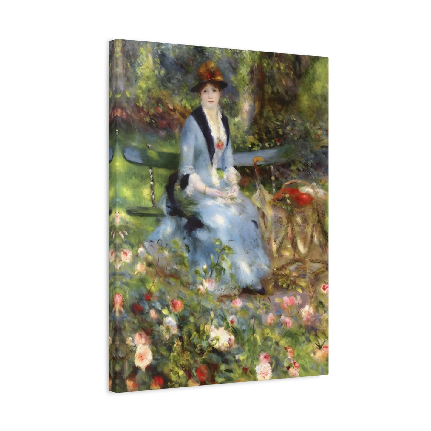 Pierre Auguste Renoir In the Roses - Floral Colorful Canvas Wall Art Prints