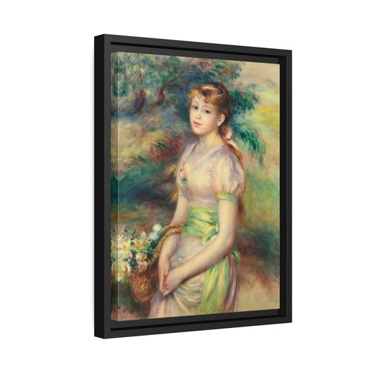 Pierre-Auguste Renoir Young Girl with Flowers Canvas Print - Framed Wall Art Reproduction