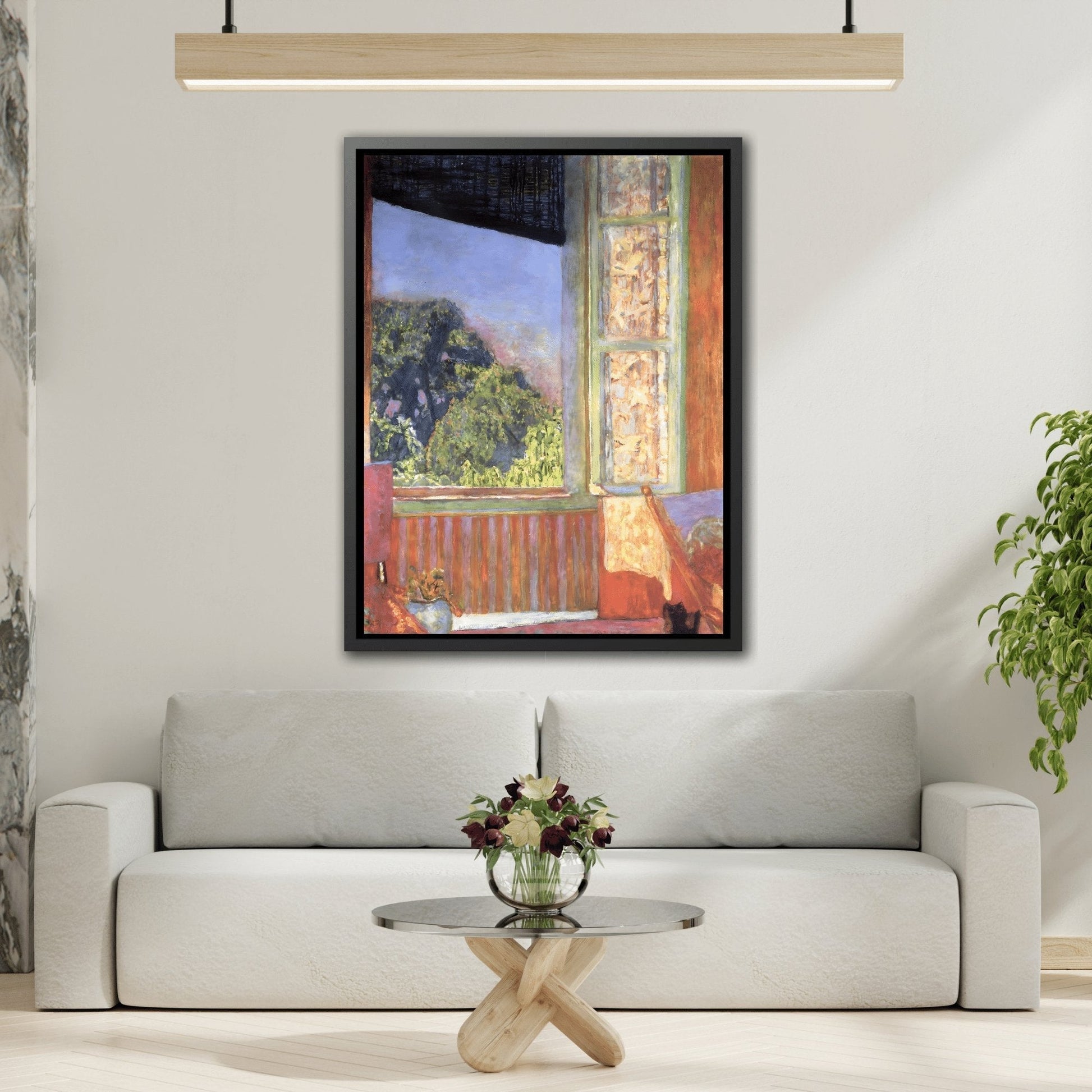 Pierre Bonnard Open Window - Colorful Framed Canvas Art Reproduction