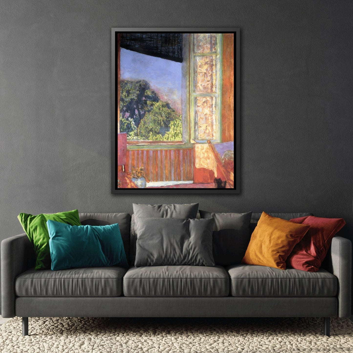 Pierre Bonnard Open Window - Colorful Framed Canvas Art Reproduction