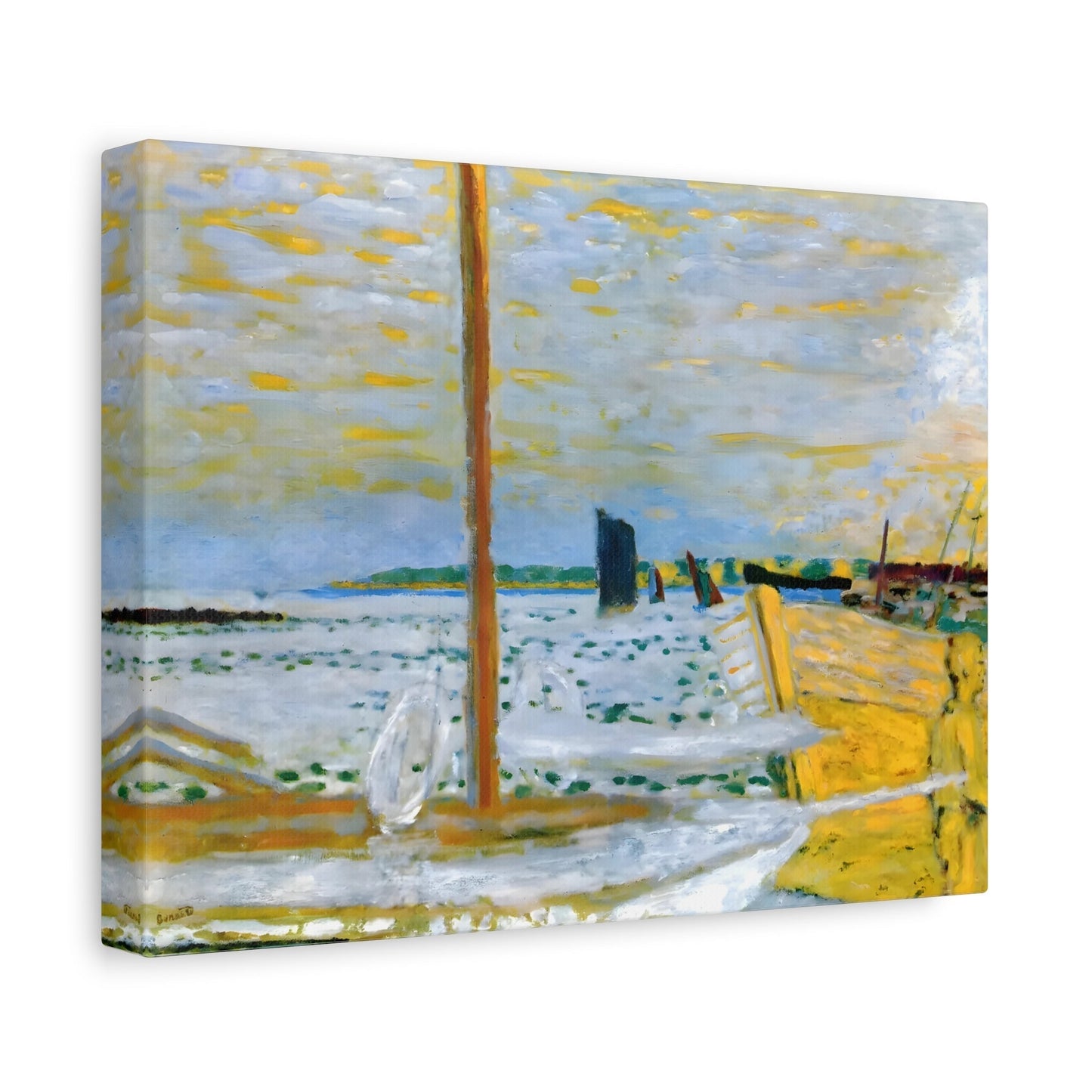 Pierre Bonnard Yellow Boat - Sea Landscape Canvas Wall Art Print