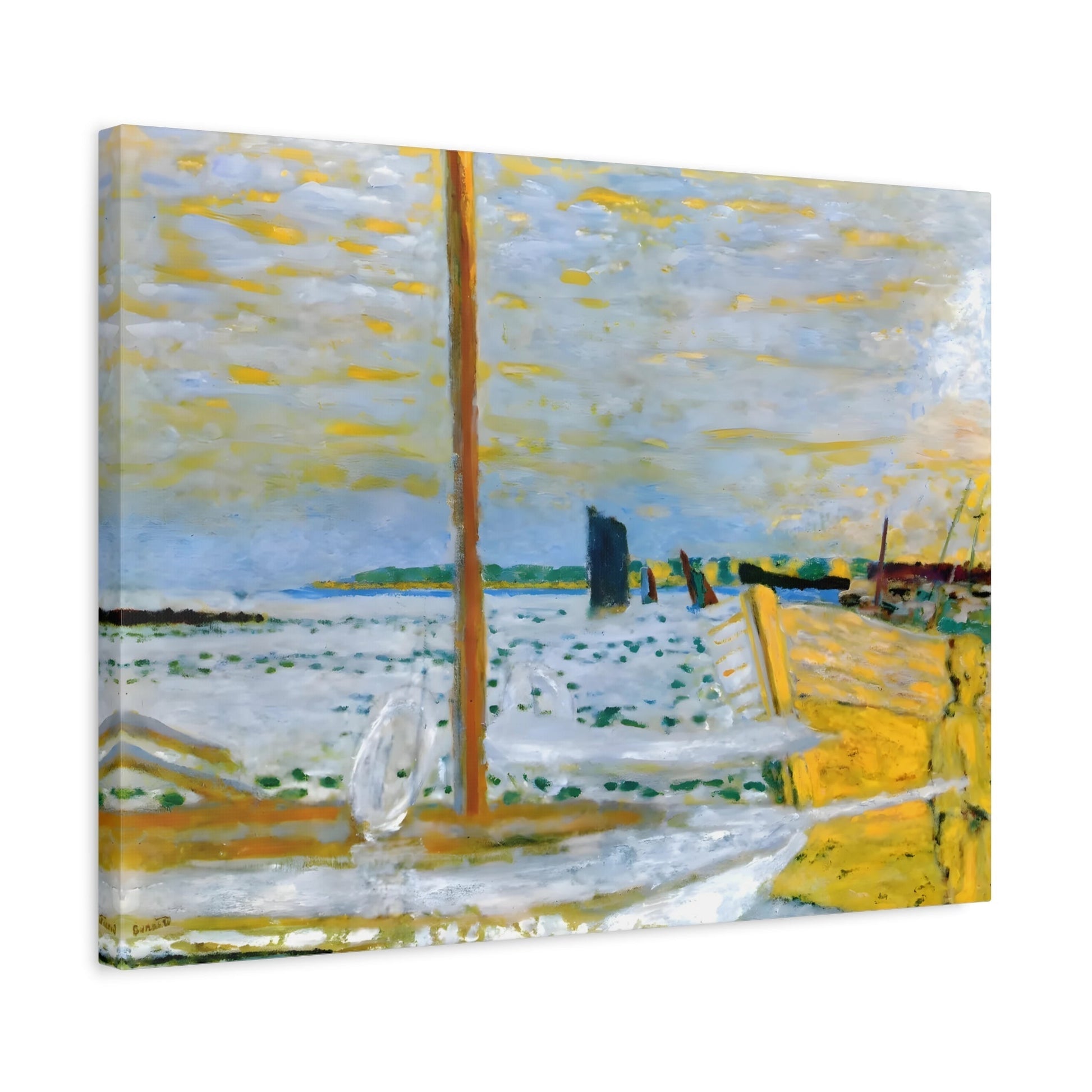 Pierre Bonnard Yellow Boat - Sea Landscape Canvas Wall Art Print