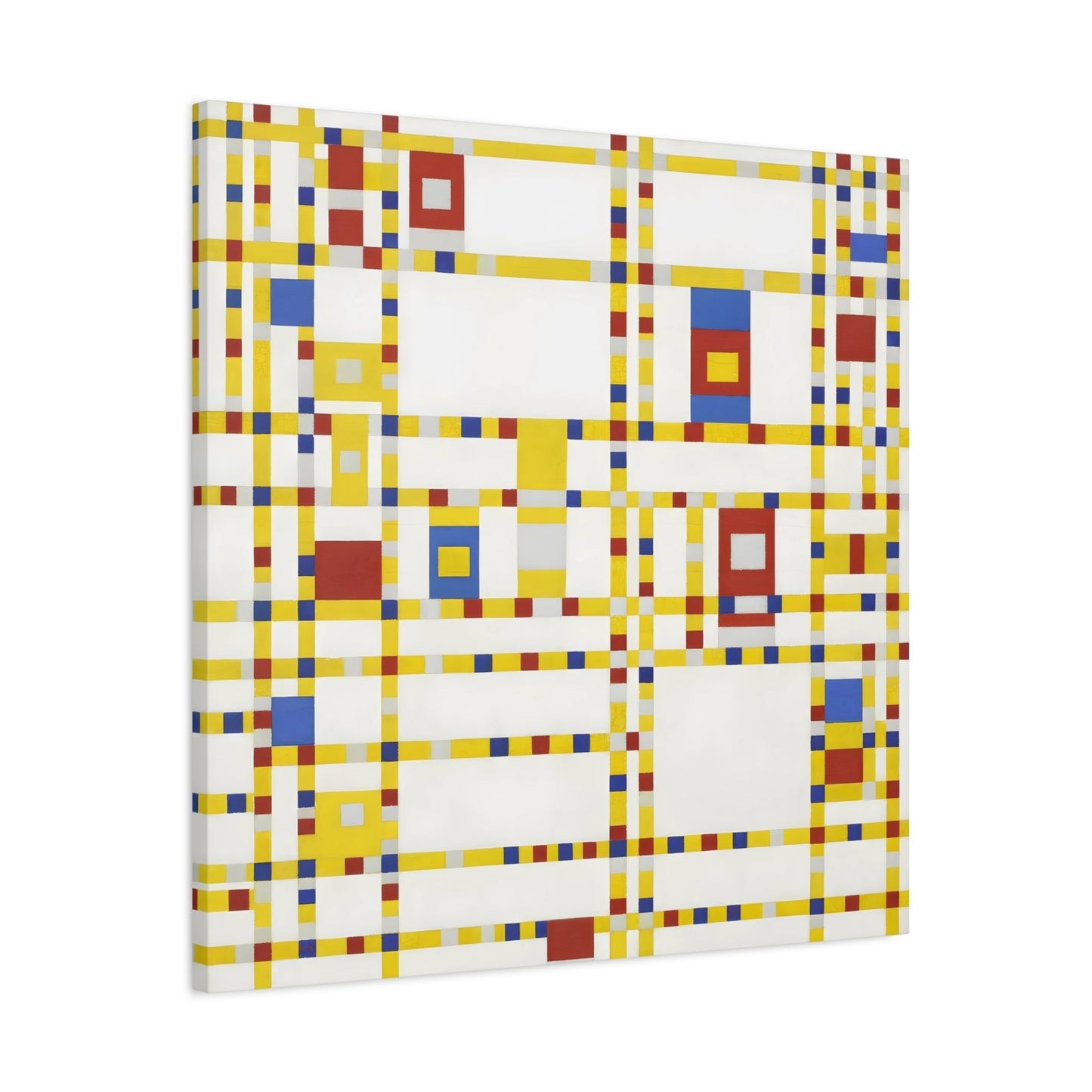 Piet Mondrian Boogie Woogie - Square Geometric Canvas Wall Art Print