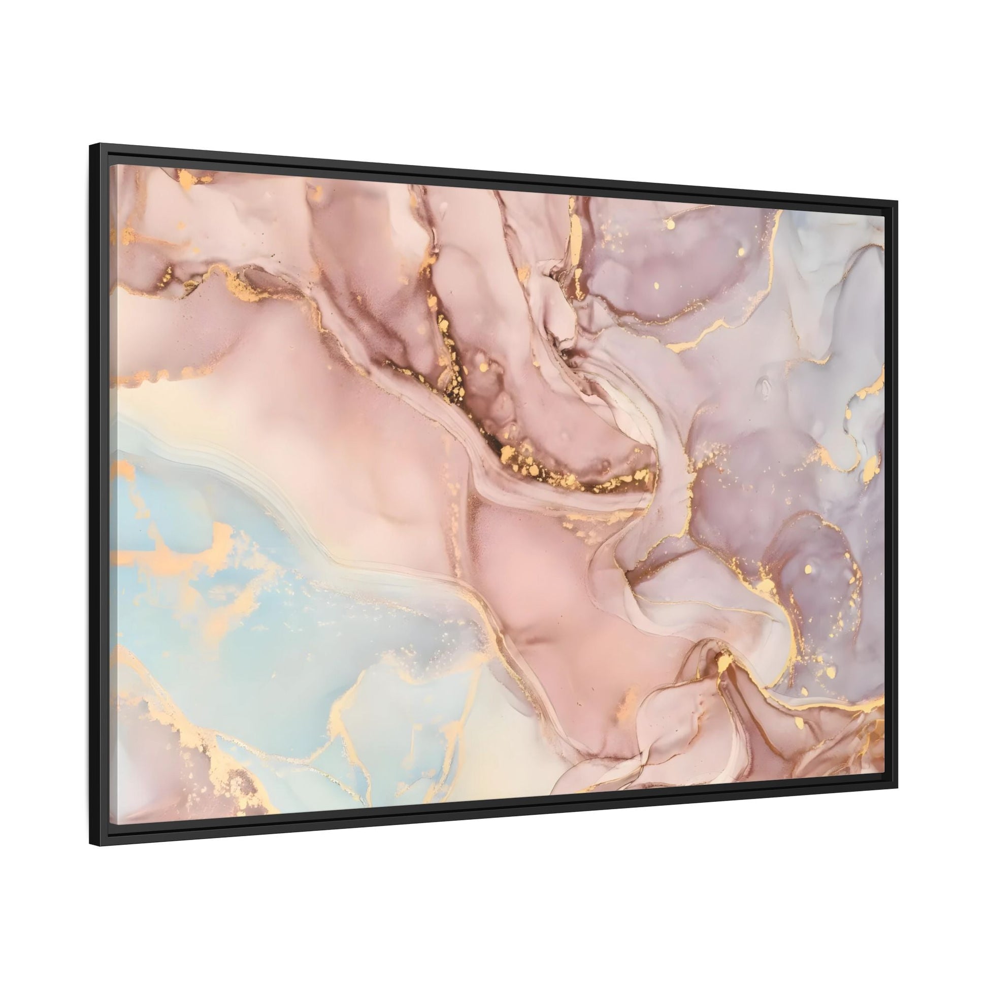 Pink Gold Marble Canvas Prints - Large Abstract Fashion Wall Art