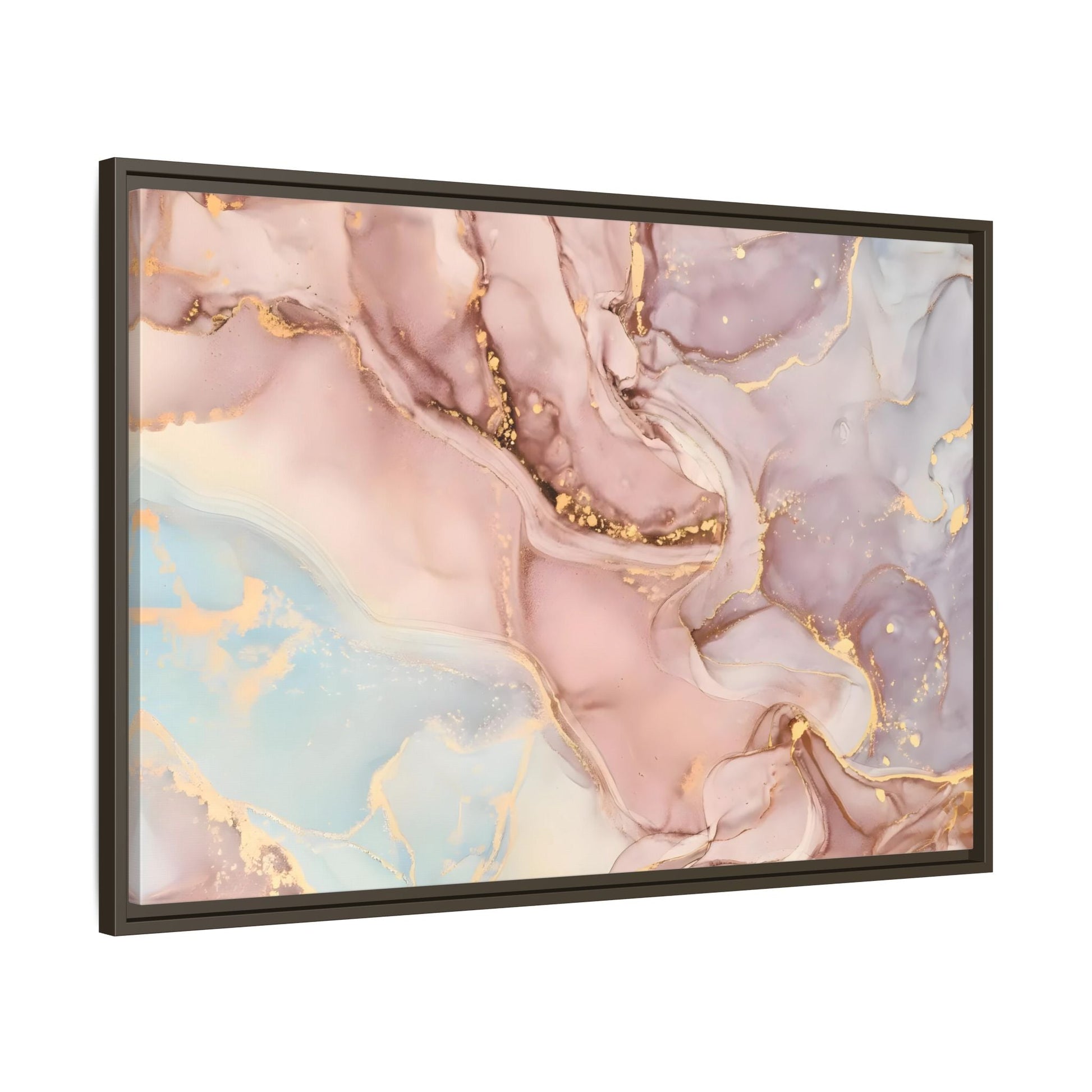 Pink Gold Marble Canvas Prints - Large Abstract Fashion Wall Art