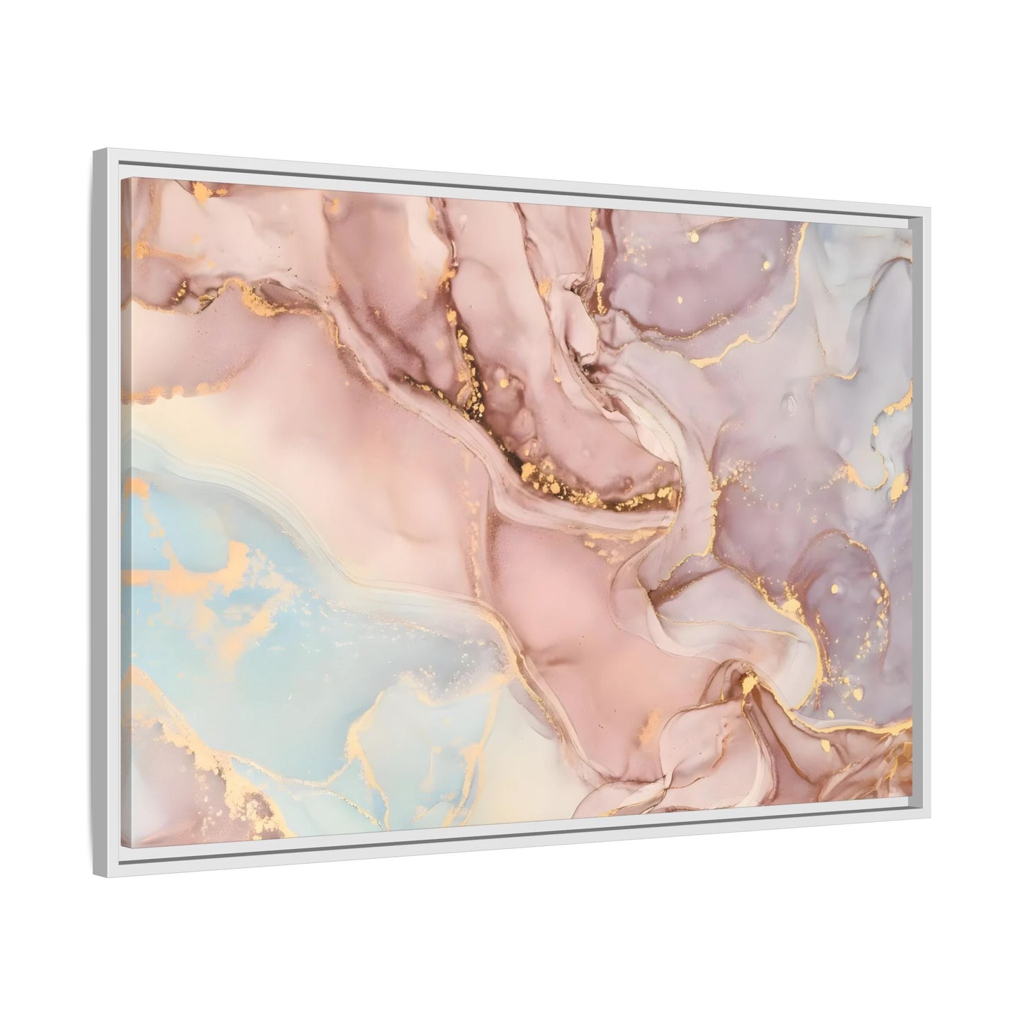 Pink Gold Marble Canvas Prints - Large Abstract Fashion Wall Art