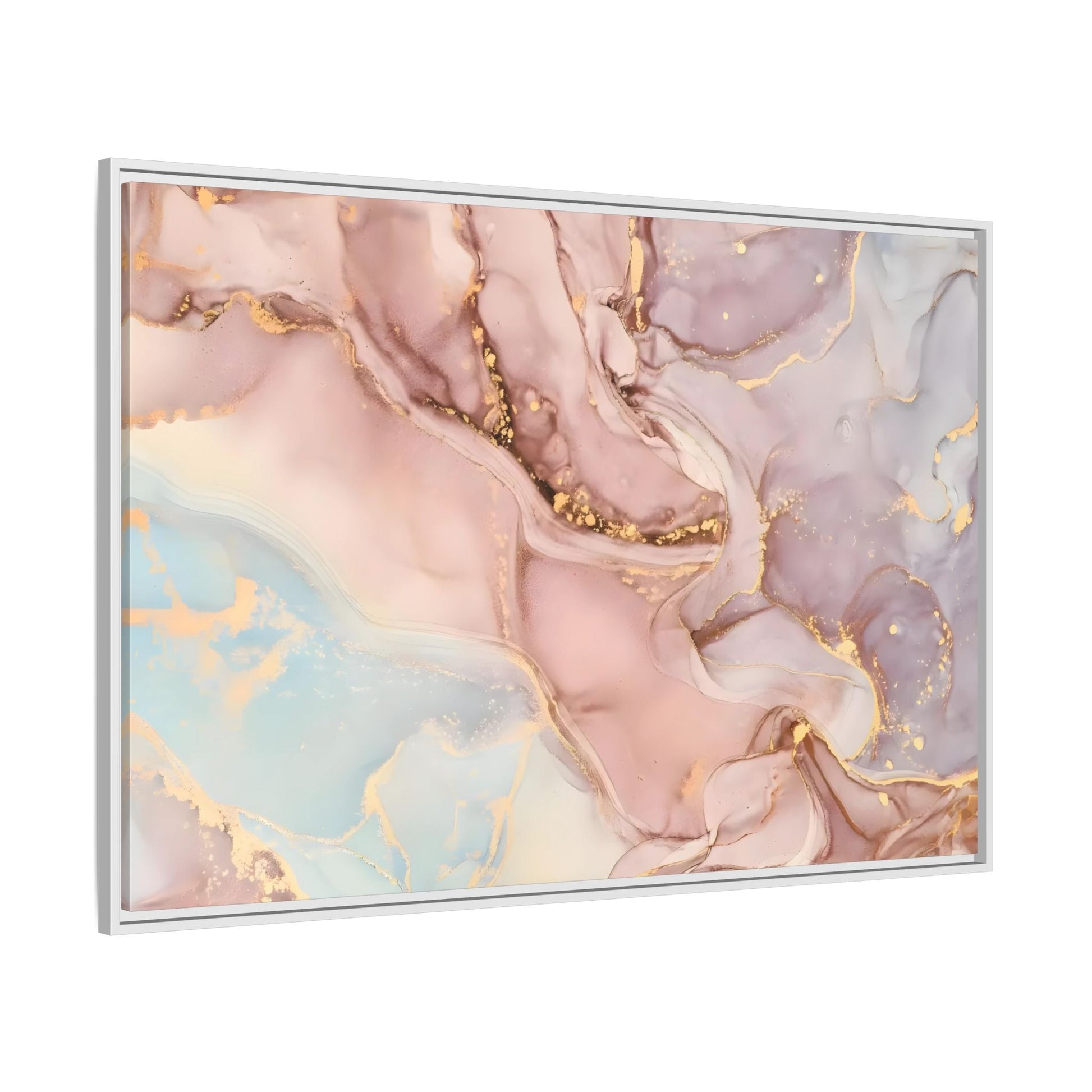 Pink Gold Marble Canvas Prints - Large Abstract Fashion Wall Art