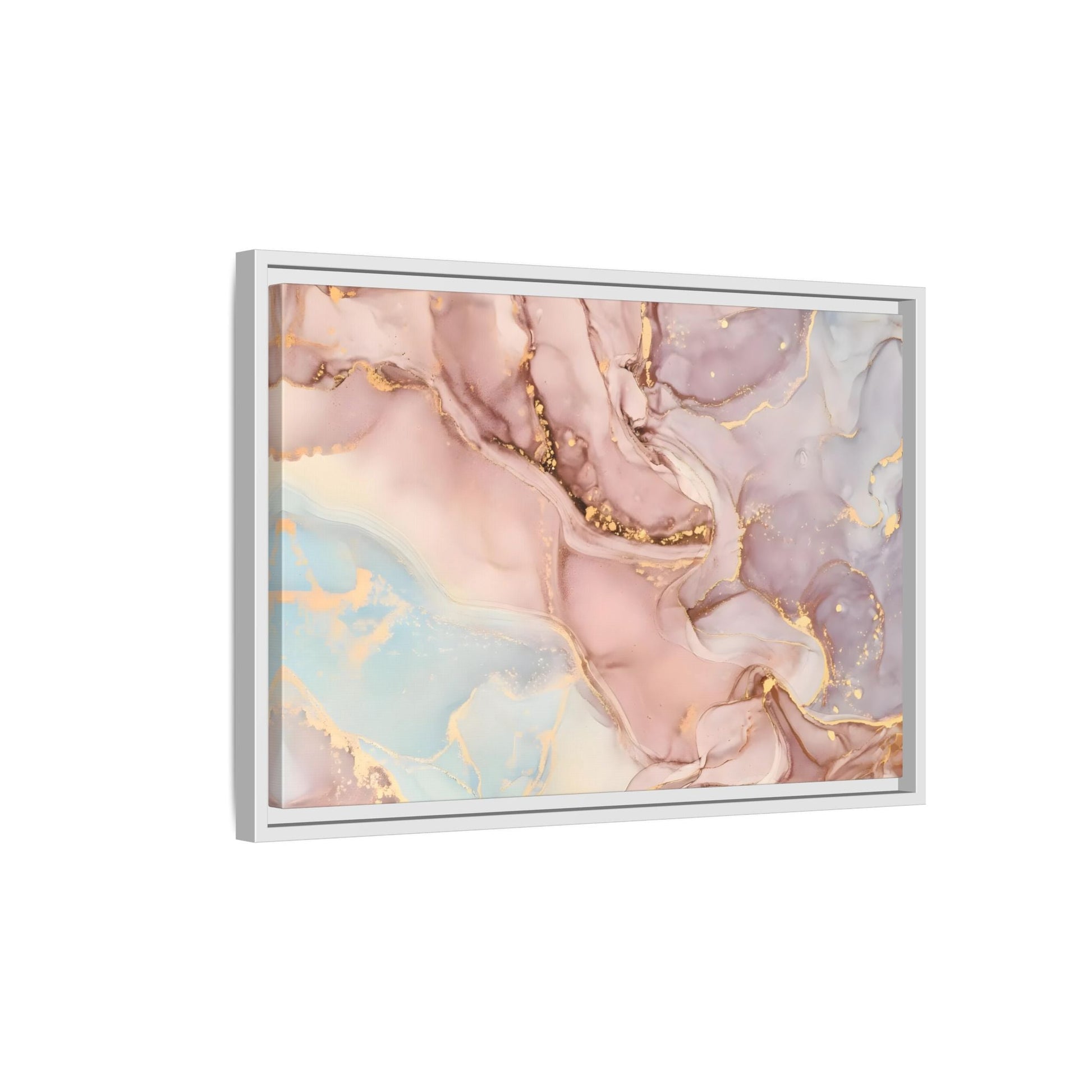 Pink Gold Marble Canvas Prints - Large Abstract Fashion Wall Art