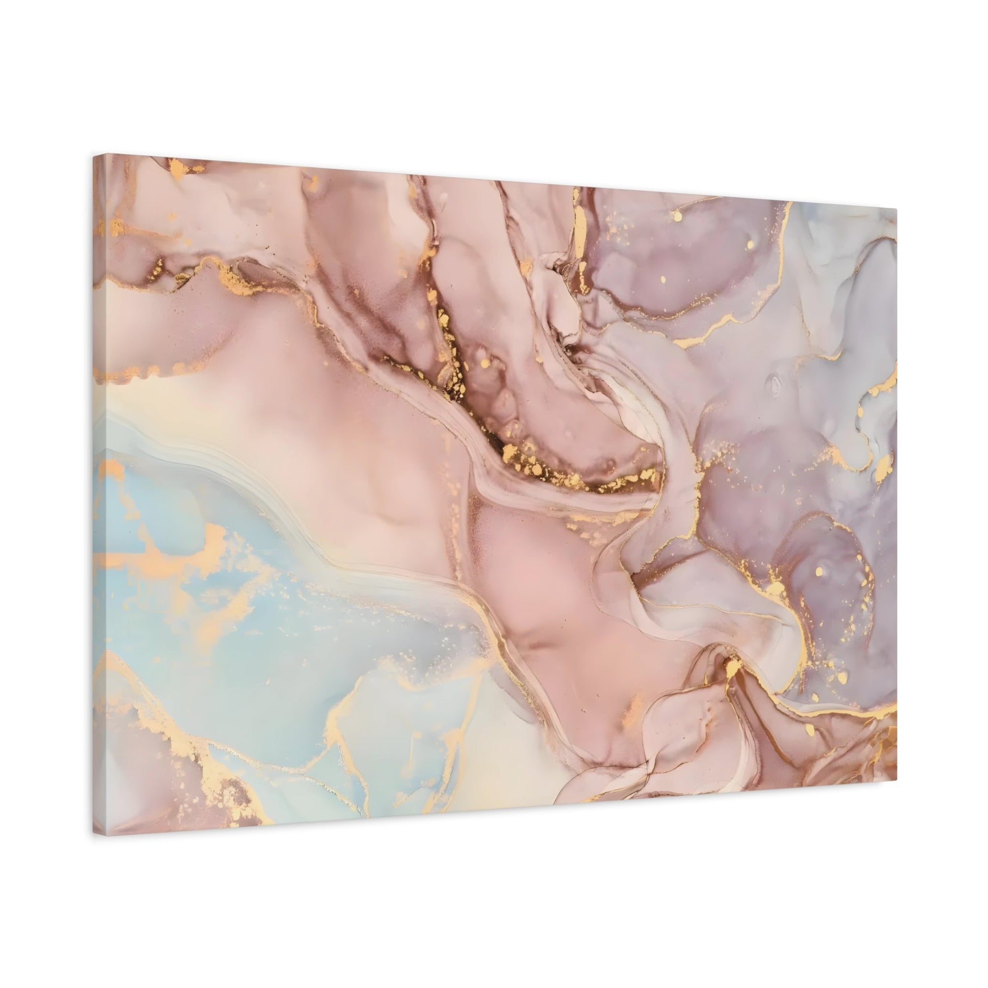 Pink Gold Marble Canvas Wall Art Print - Modern Fashion Abstract Painting