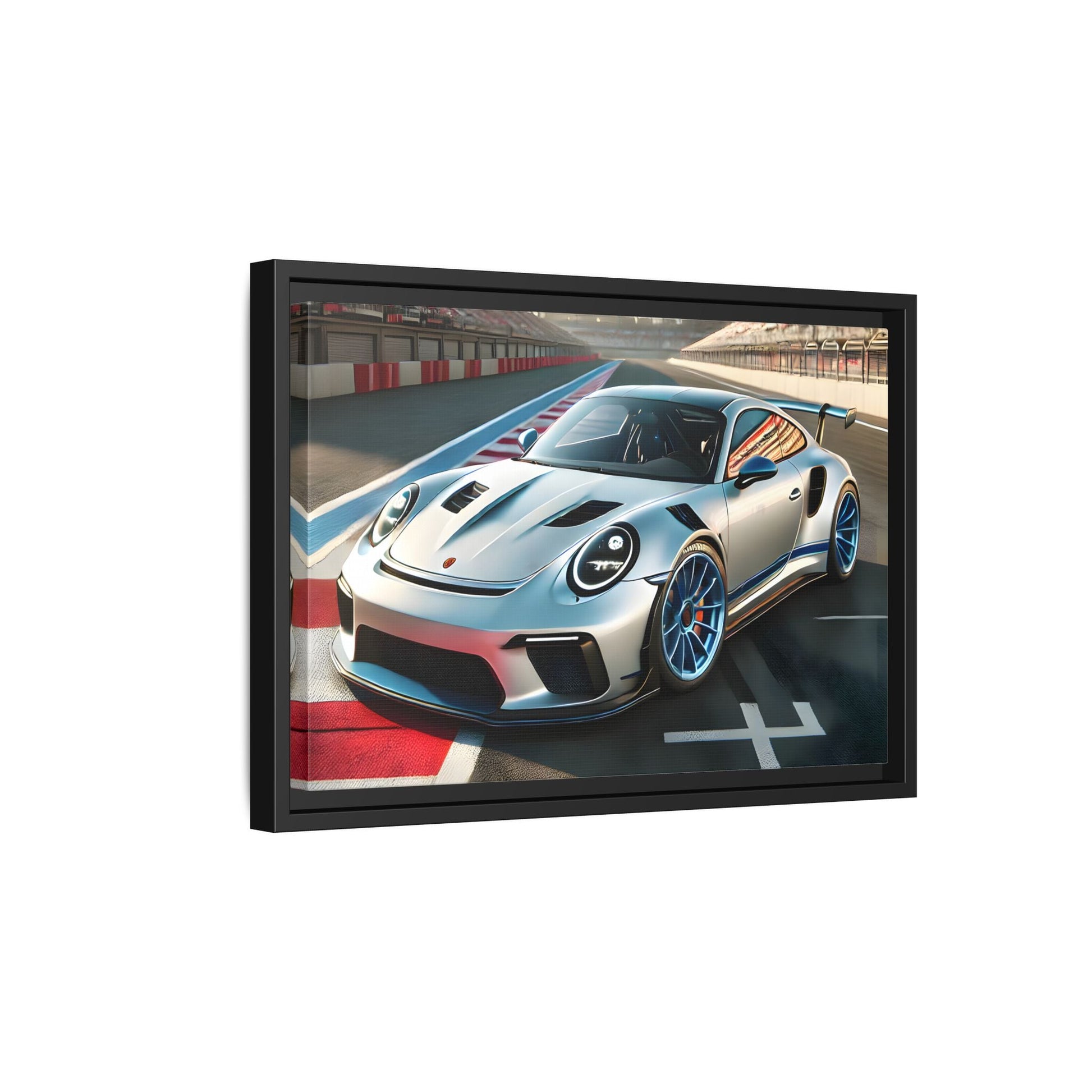 Racing Car Wall Art - Large Framed Canvas Print for Room Decor