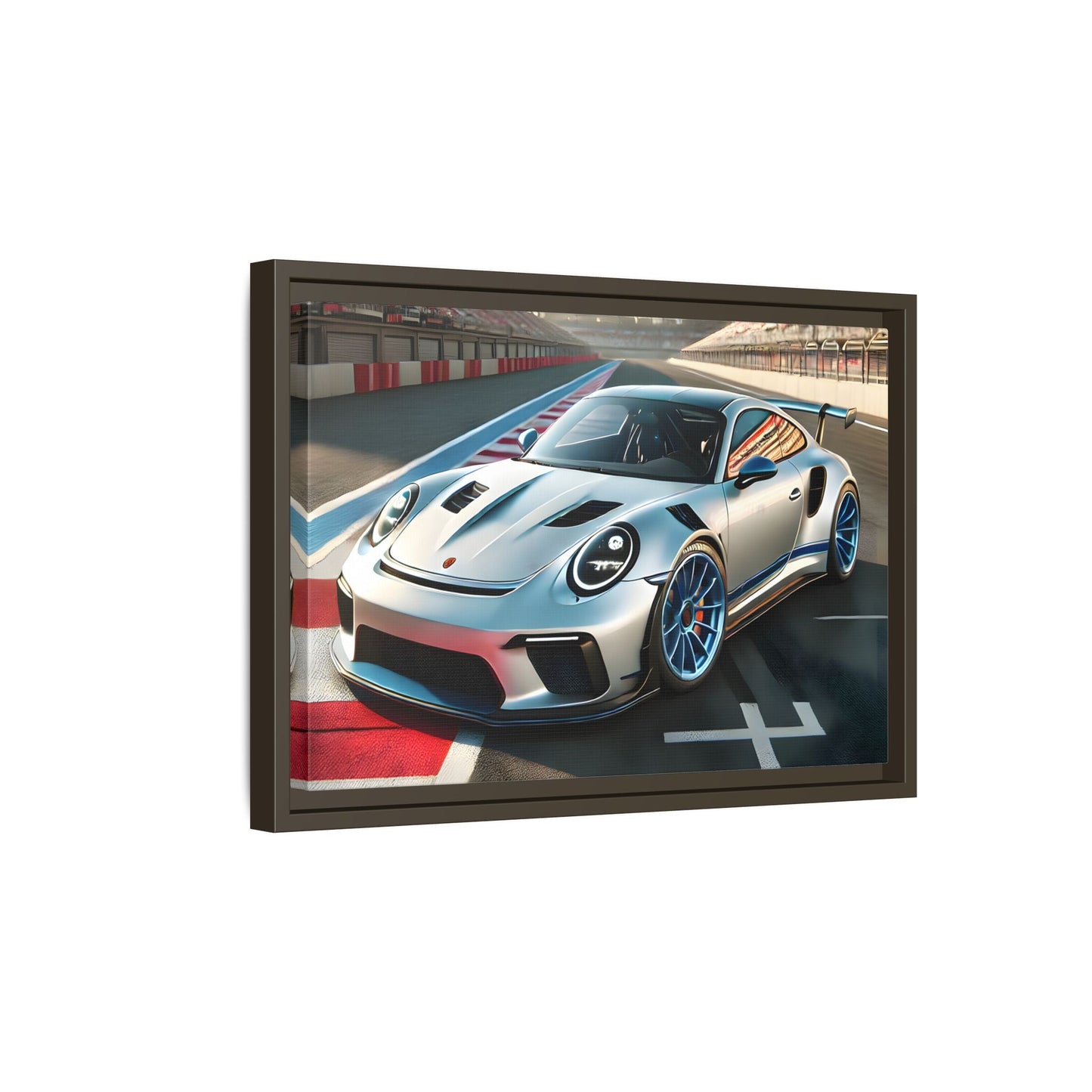 Racing Car Wall Art - Large Framed Canvas Print for Room Decor