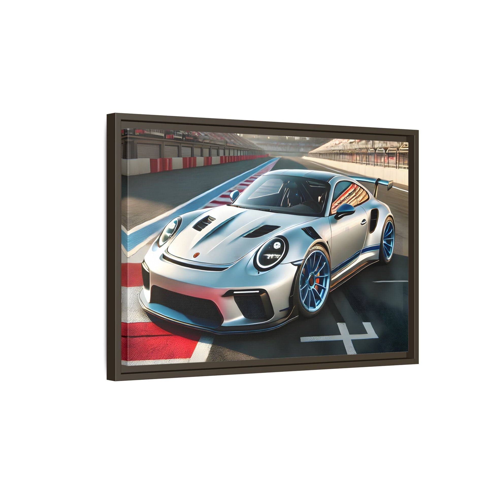 Racing Car Wall Art - Large Framed Canvas Print for Room Decor