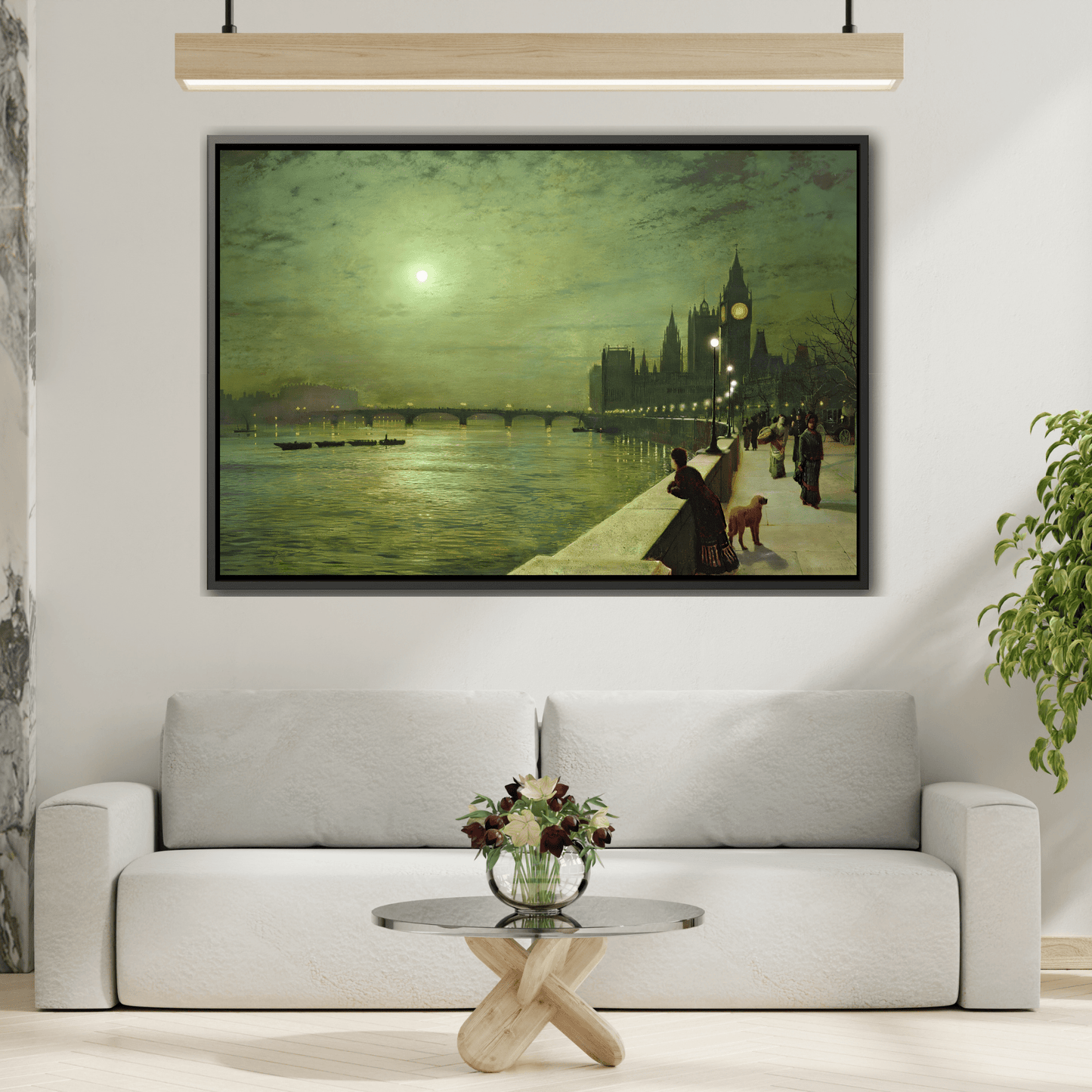 Reflections on the Thames Framed Atkinson Canvas Wall Art Print