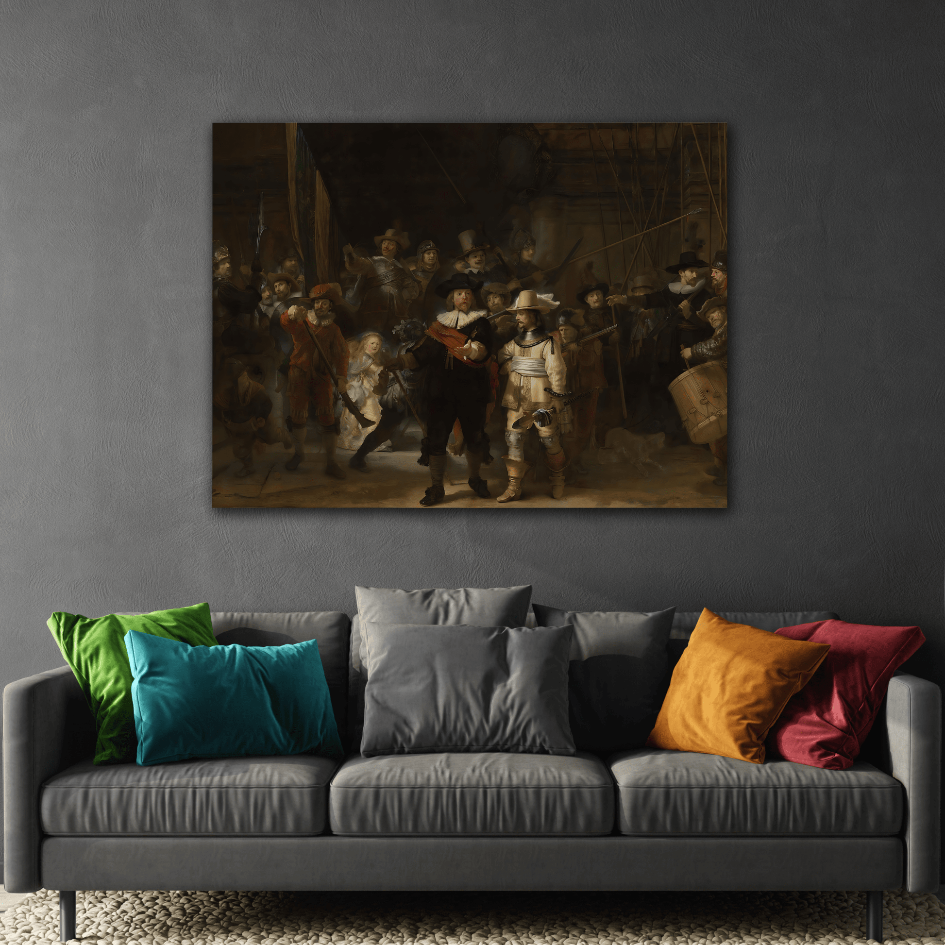 Rembrandt Night Watch - Famous Artist Canvas Wall Art Print